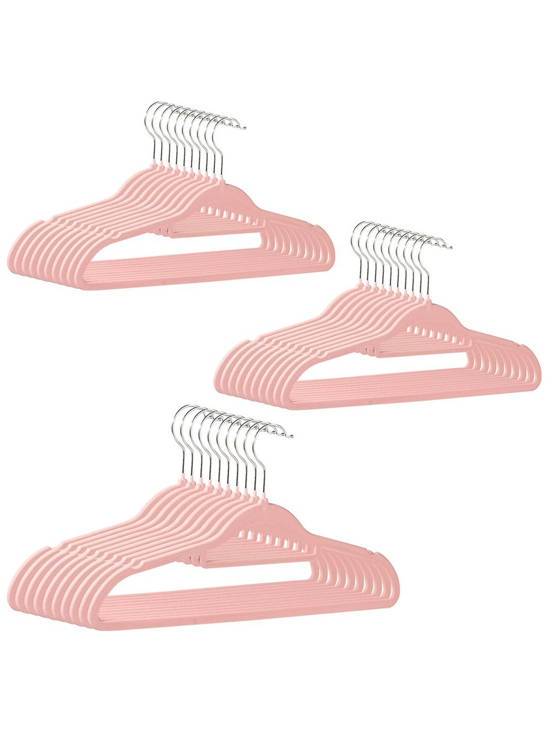 

Kuber Industries 30-Pcs Pink Steel Cloth Hangers