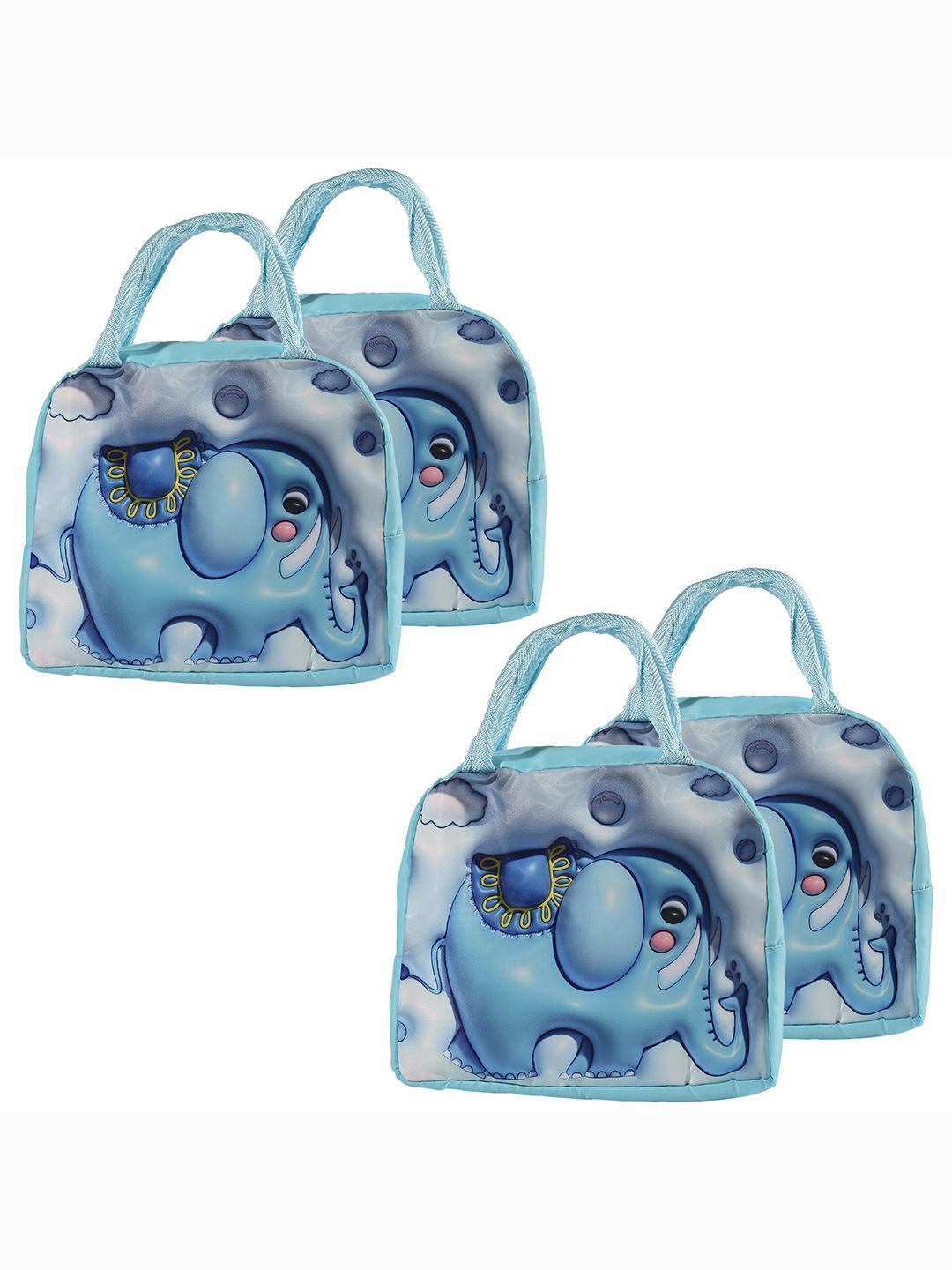 

Kuber Industries Set of 4 Other Prints Lunch Bags Travel Accessory, Blue