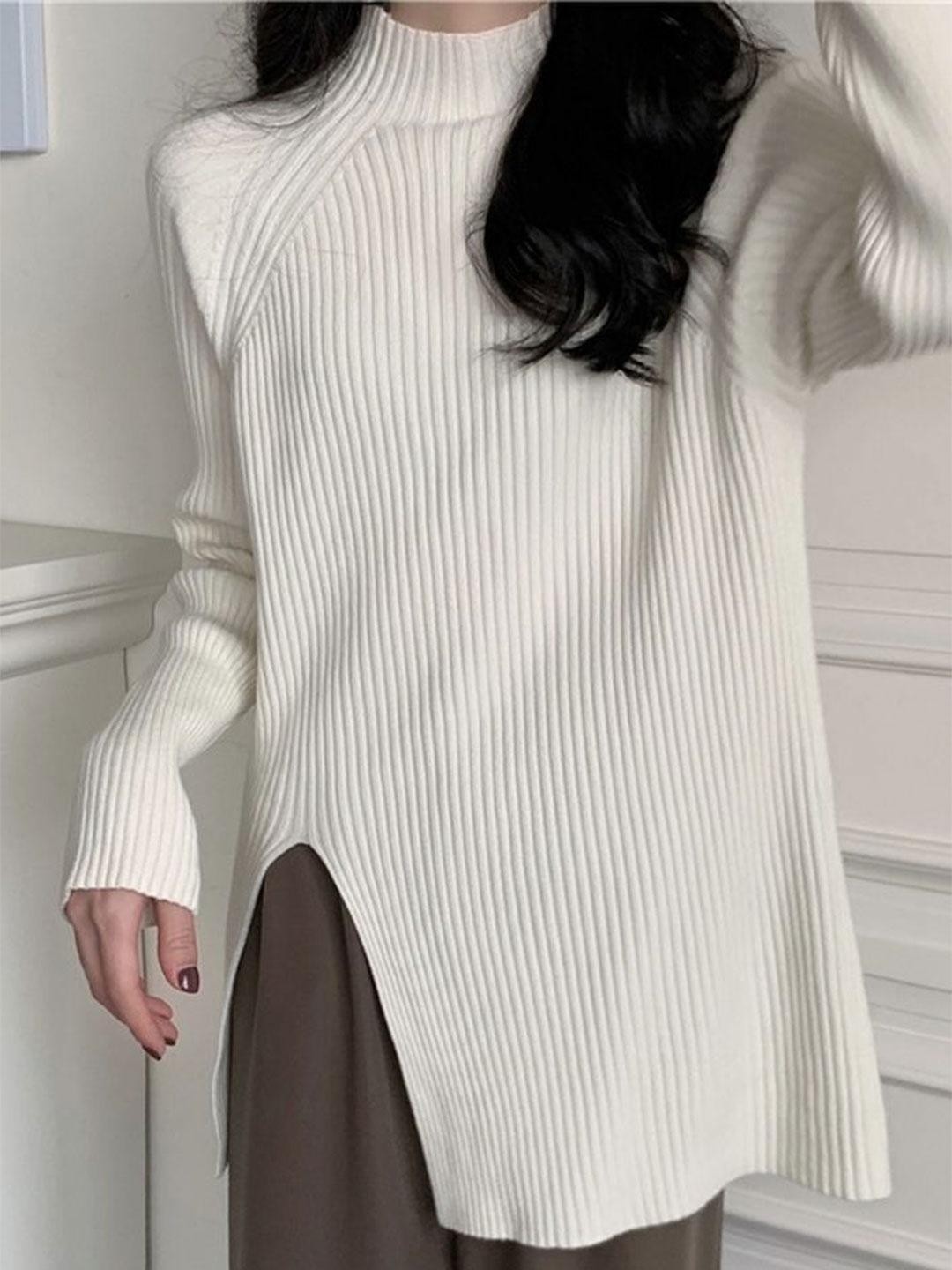 

LULU & SKY Women Ribbed Pullover Sweater, White