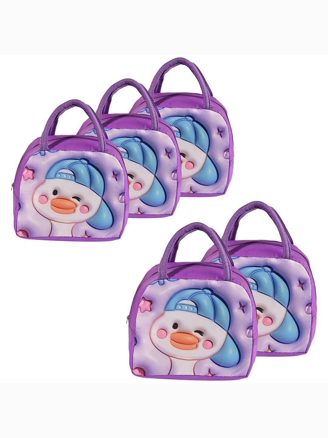 

Kuber Industries Set of 5 Other Prints Lunch bags Travel Accessory, Purple