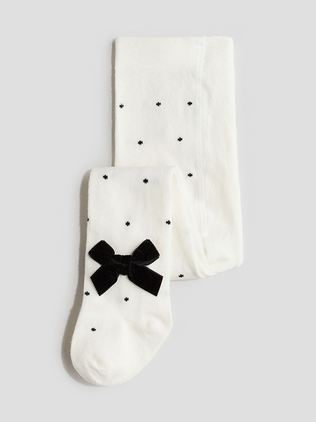 

H&M Bow-Detail Tights, White