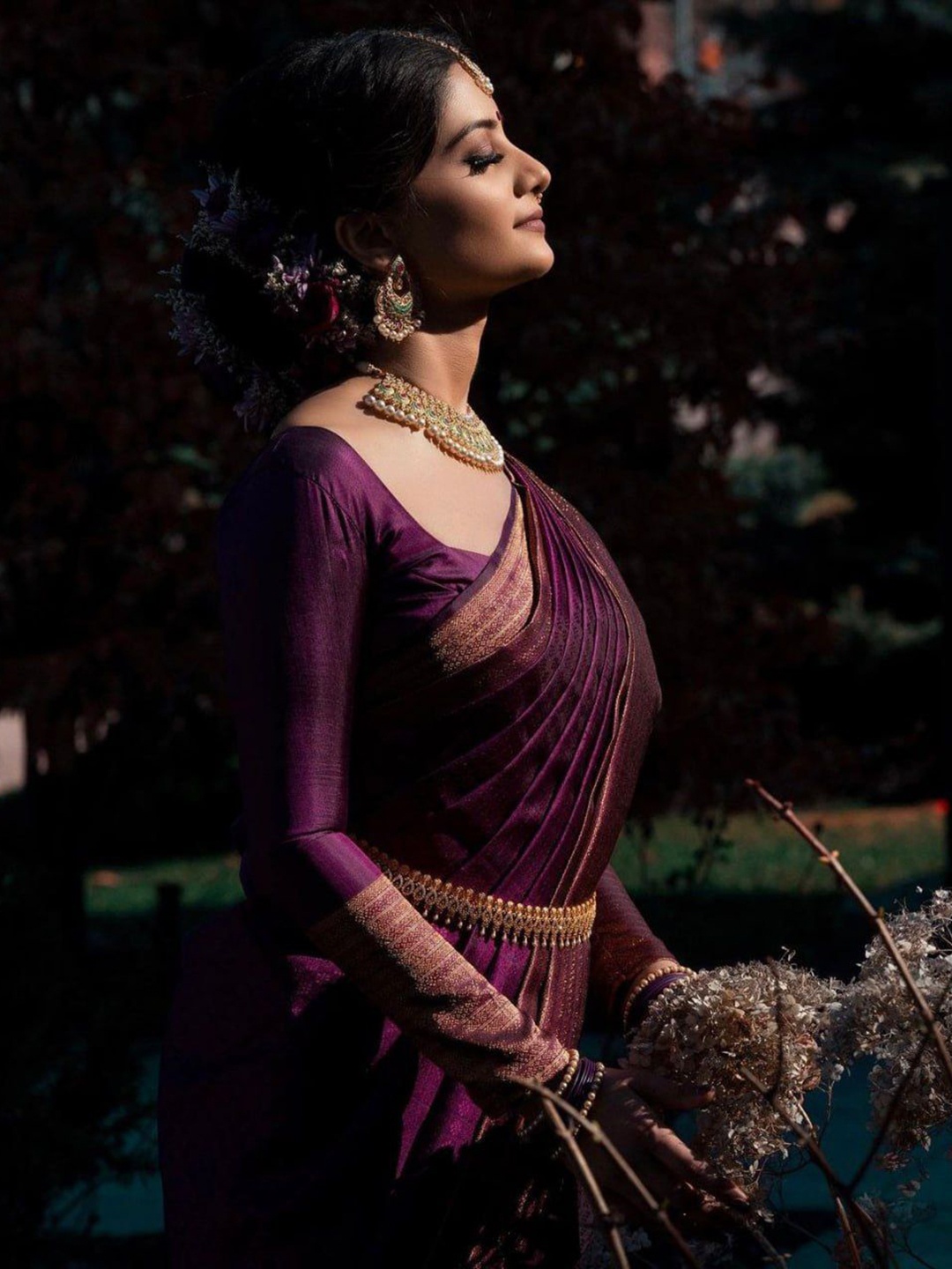 

Fashion Booms Woven Design Zari Pure Silk Banarasi Saree, Purple