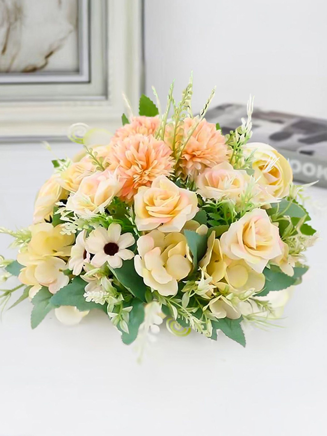 

Ekhasa Orange Colored & Green Daisy Artificial Flower