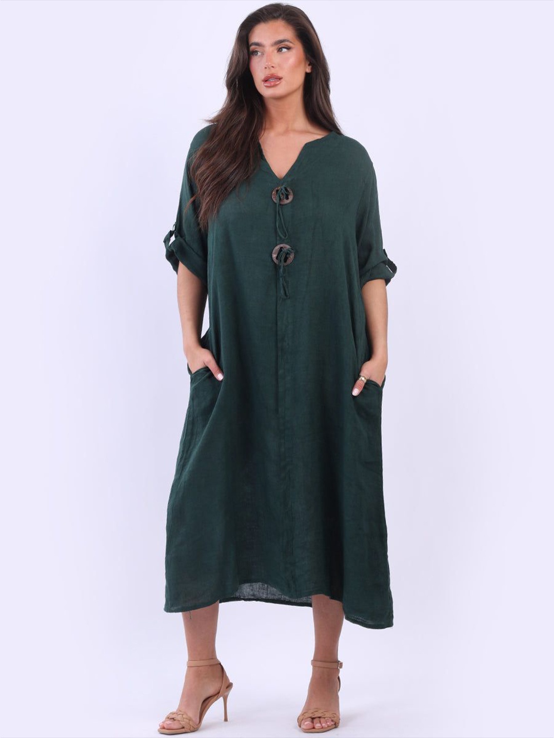 

StyleCast Women A-Line Midi Dress, Green