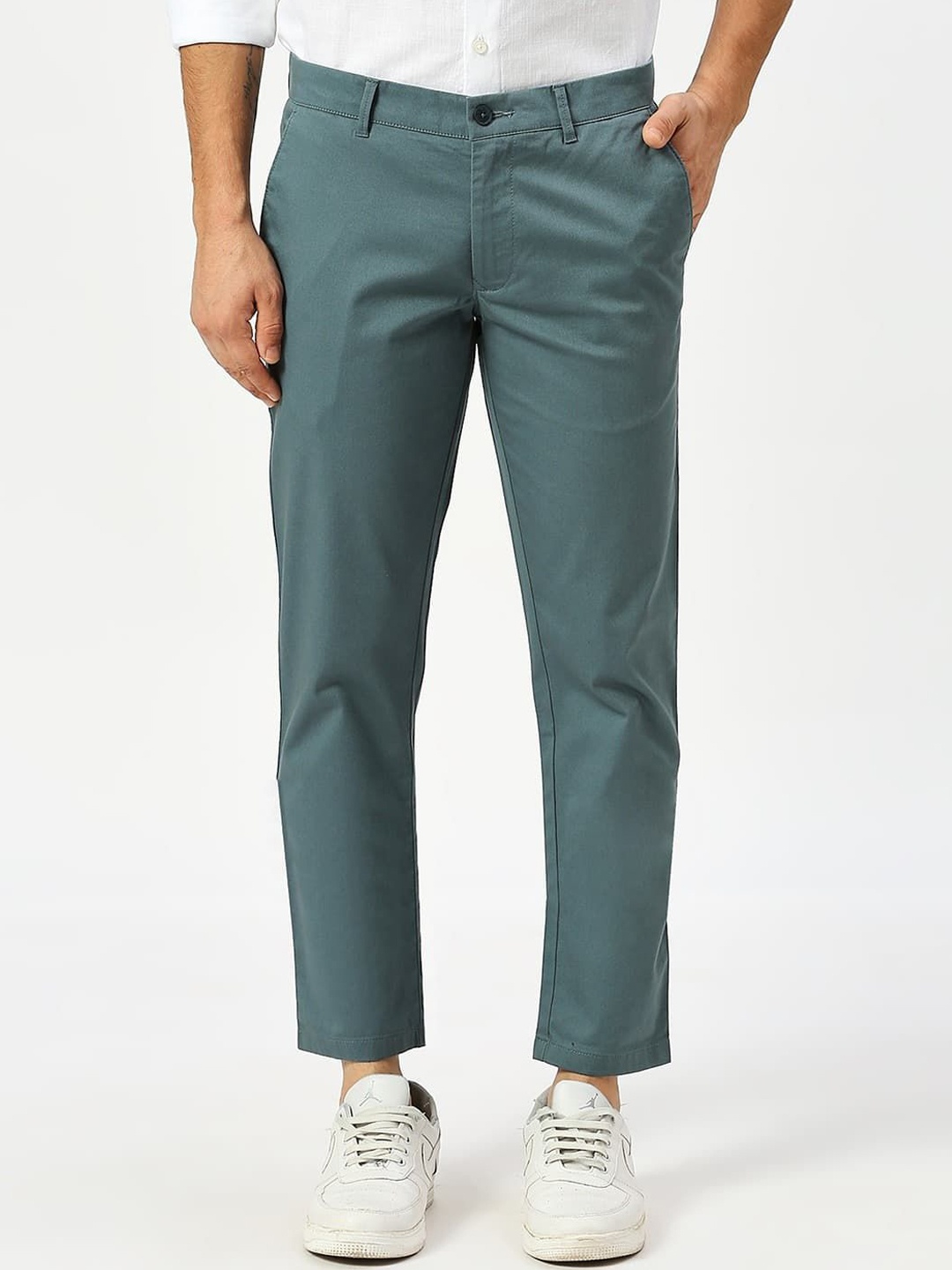 

Basics Men Tapered Fit Trousers, Teal