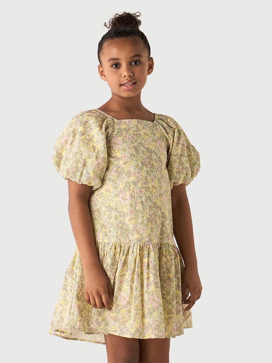 

Juniors by Babyshop Floral Print Flutter Sleeve Drop-Waist Dress, Multi