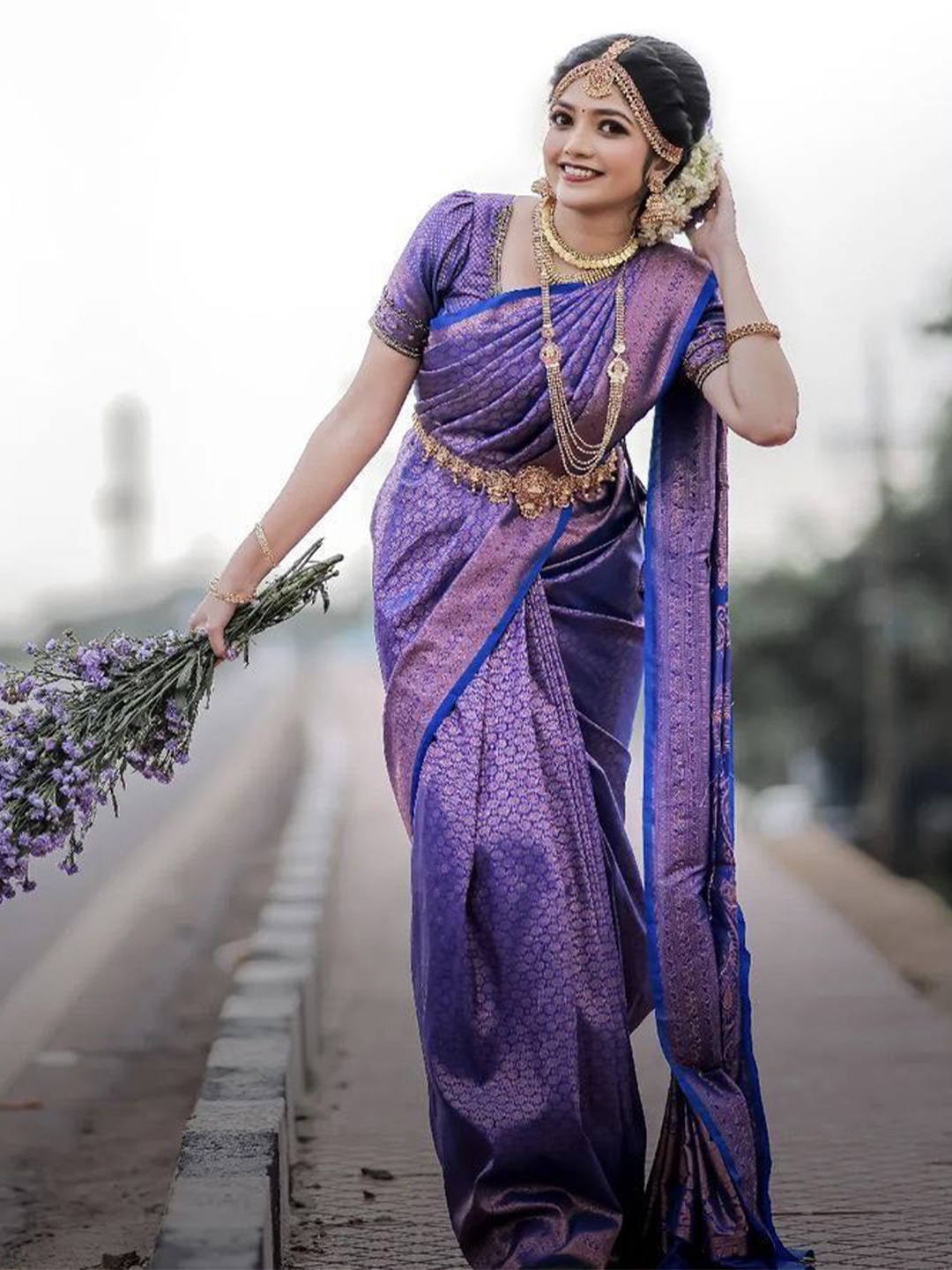 

Visit Wear Woven Design Pure Silk Banarasi Saree, Blue