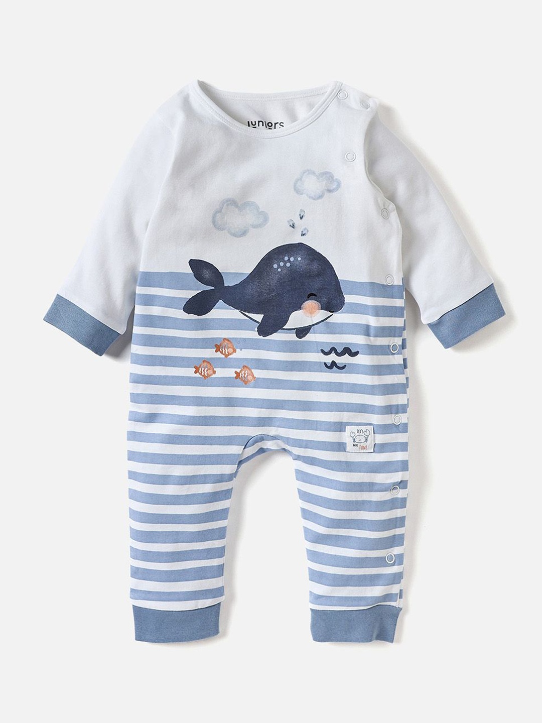 

Juniors by Babyshop Boys Printed Sleepsuit, White