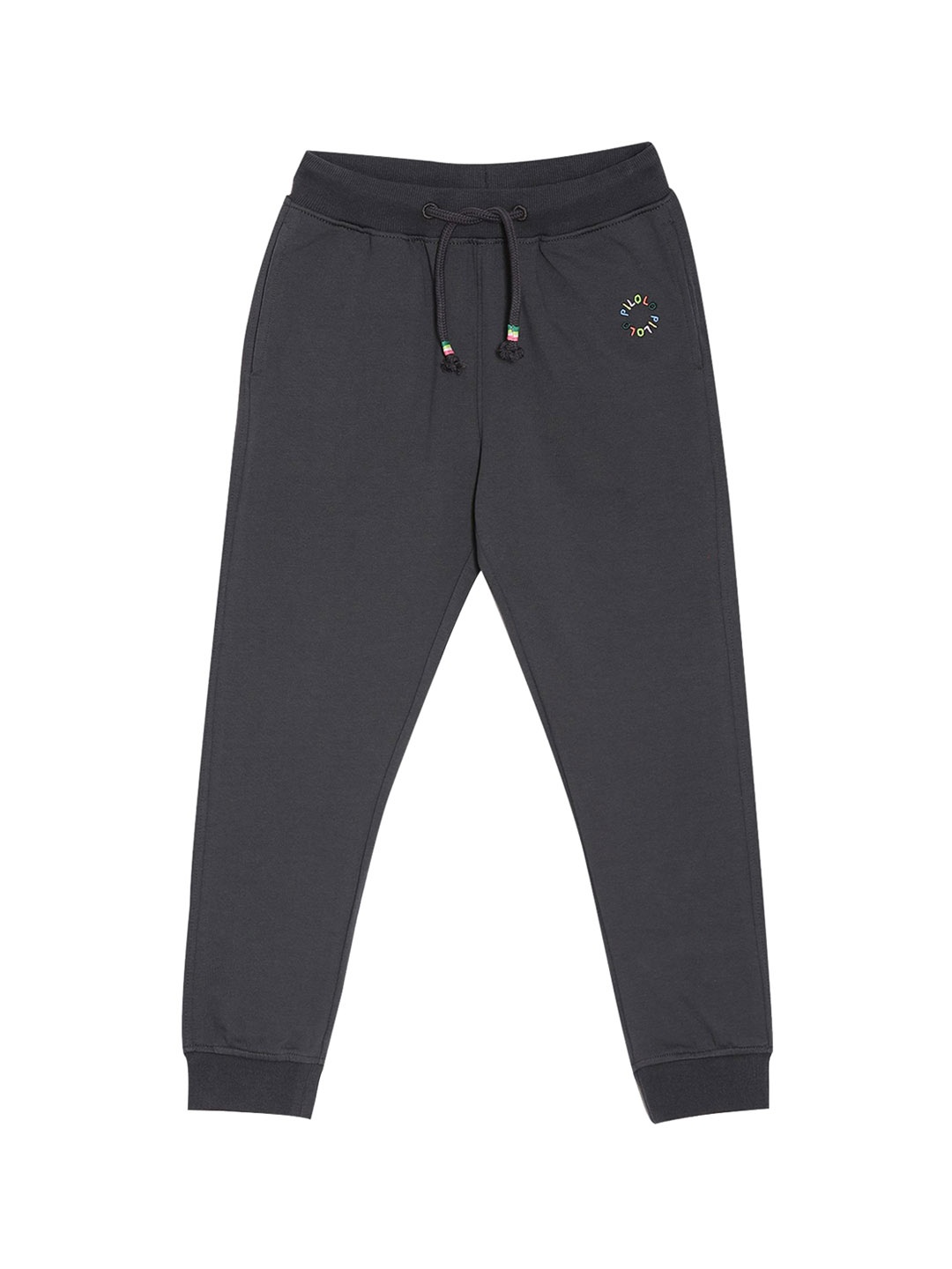 

PILOLO Kids Cotton Mid Rise Joggers, Grey