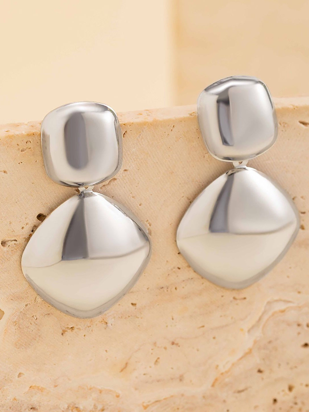 

StyleCast x Revolte Silver-Plated Geometric Drop Earrings