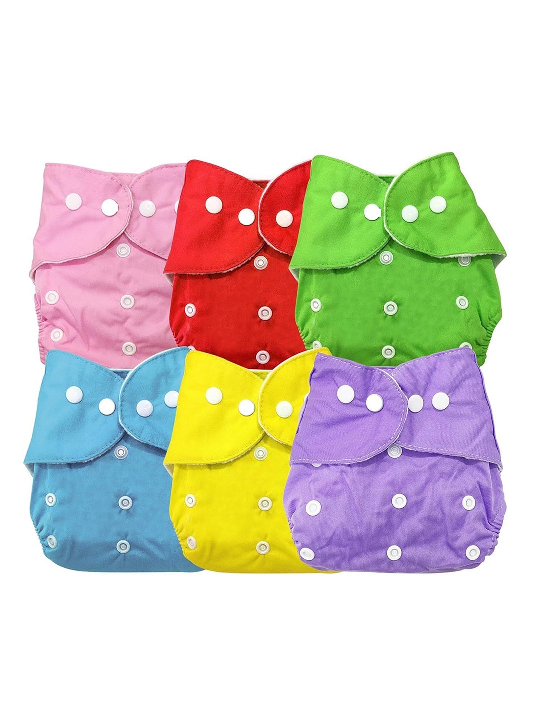 

Kritiu Set Of 5 Reusable Waterproof Cloth Diaper, Pink