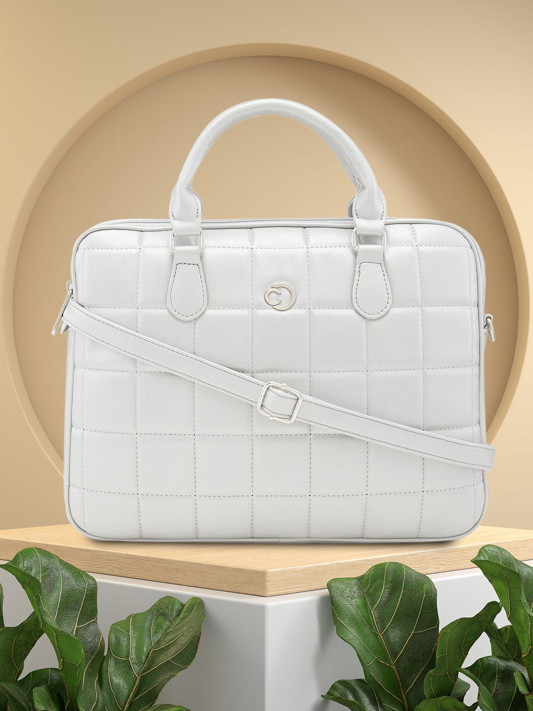 

Caprese Women Textured Laptop Sleeve, Silver