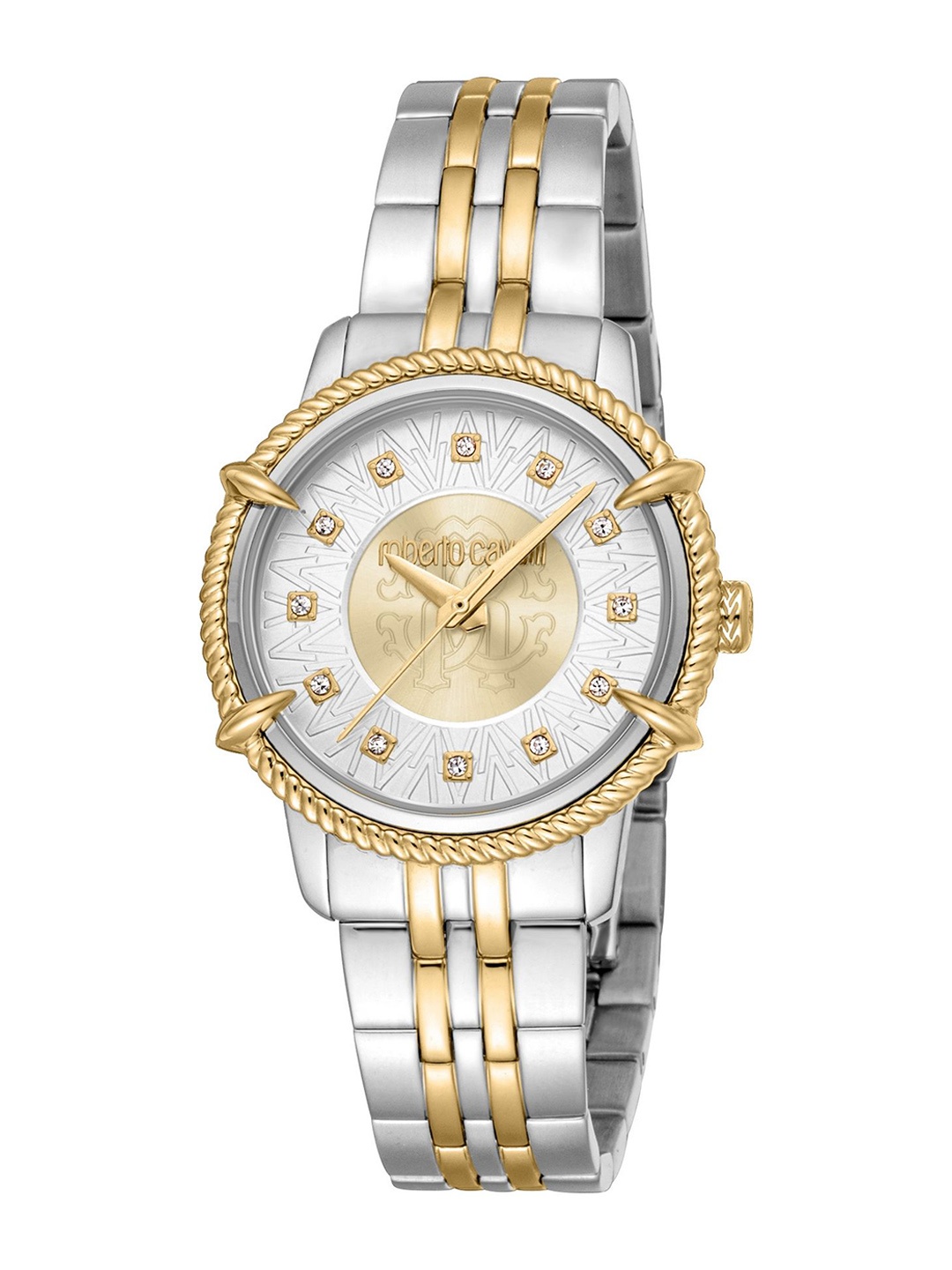 

Roberto Cavalli Women Embellished Dial & Stainless Steel Straps Analogue Watch RC5L060M0055, Multi