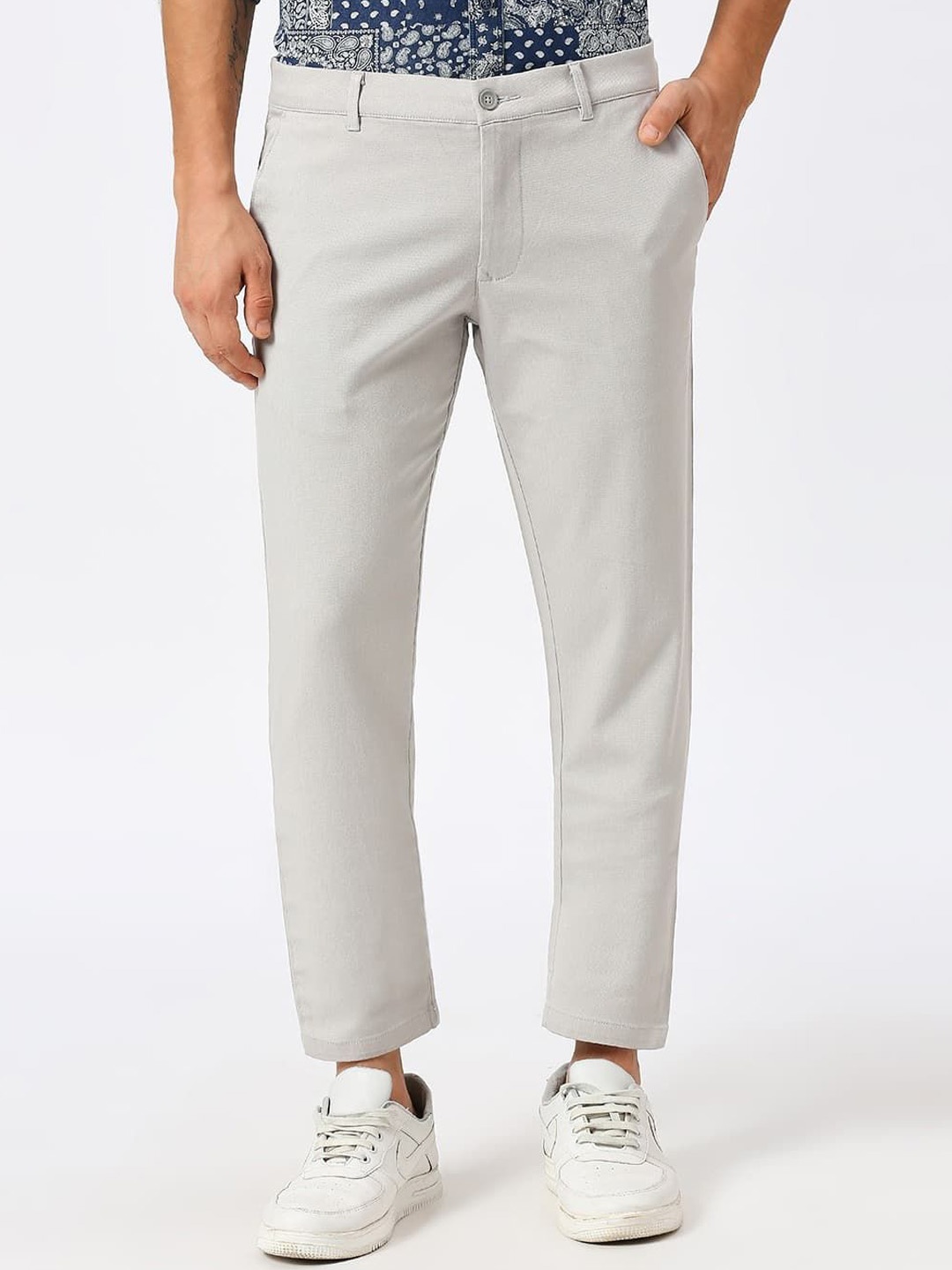 

Basics Men Tapered Fit Trousers, Grey