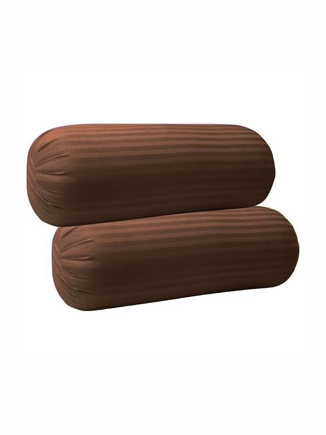 

Trance Home Linen Brown 2 Pieces Striped Pure Cotton 200TC Bolster Covers