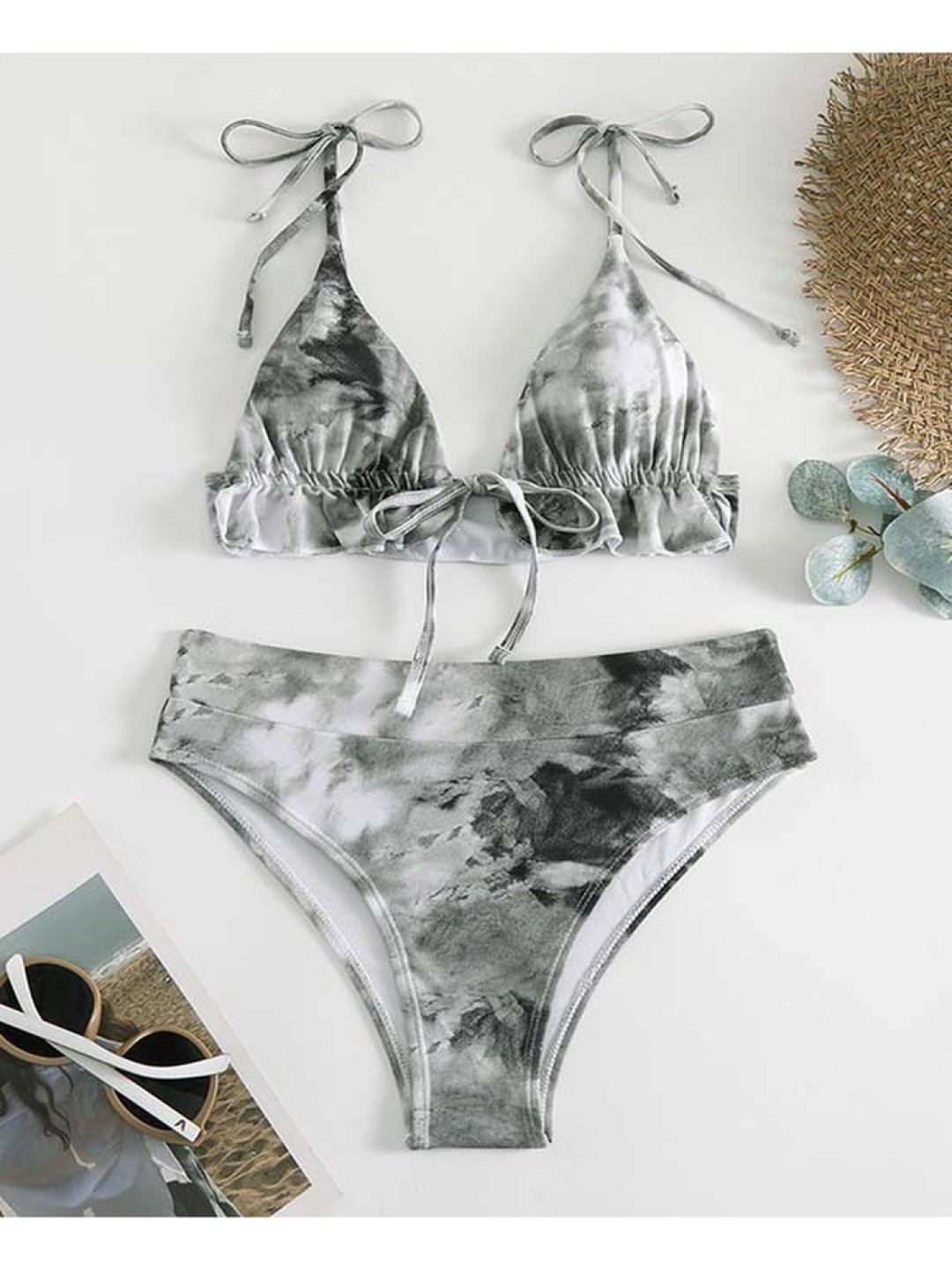 

LULU & SKY Women Printed Swim Bikini Set, Grey