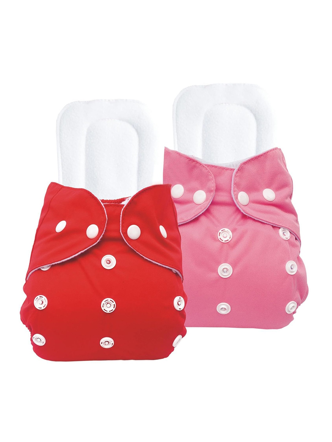 

Kritiu Kids Set Of 2 Reusable Waterproof Cloth Diapers With Insert Pad, Red