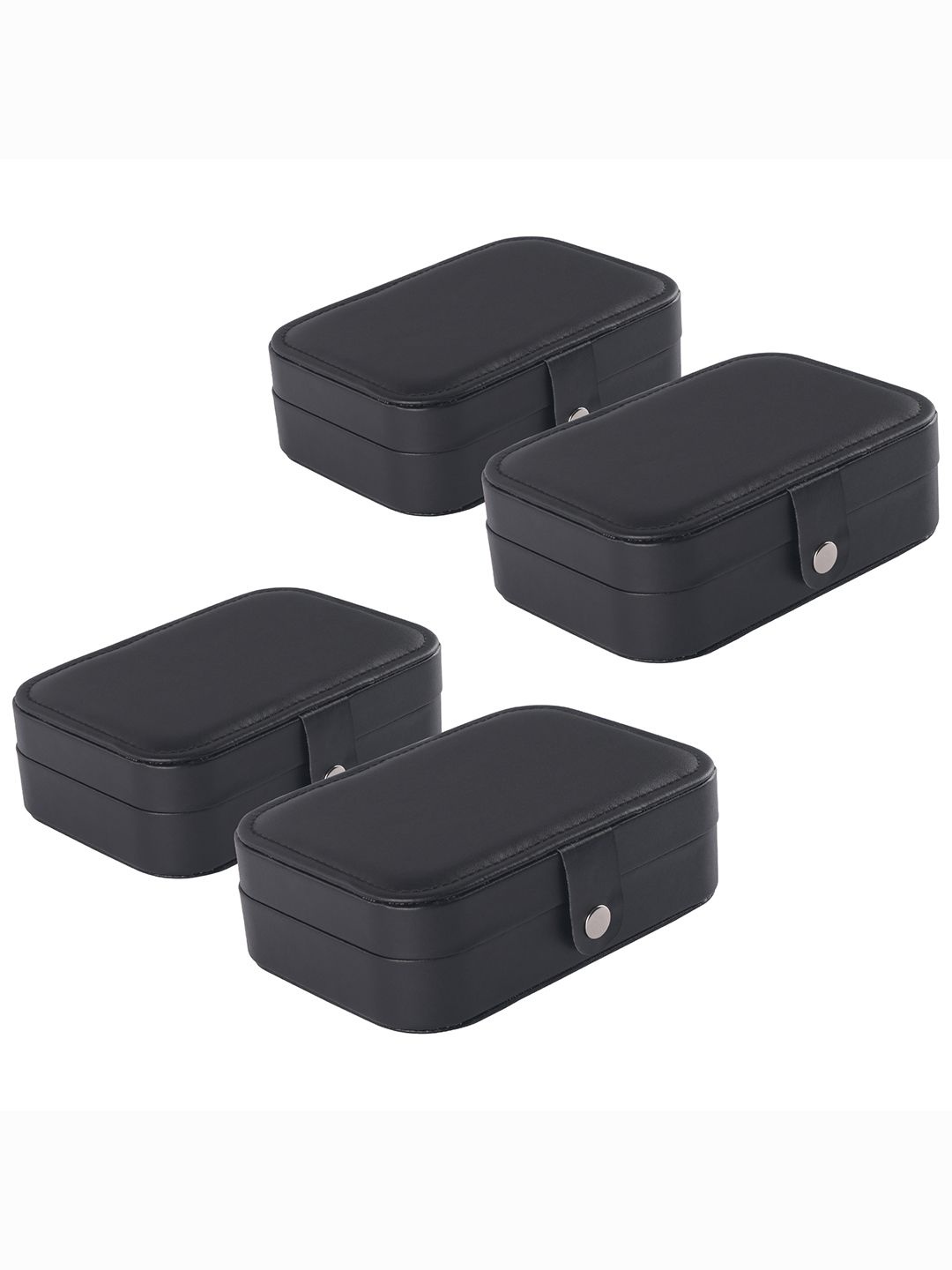 

Kuber Industries Black 4 Pieces Multi-Compartment Jewellery Box Organiser