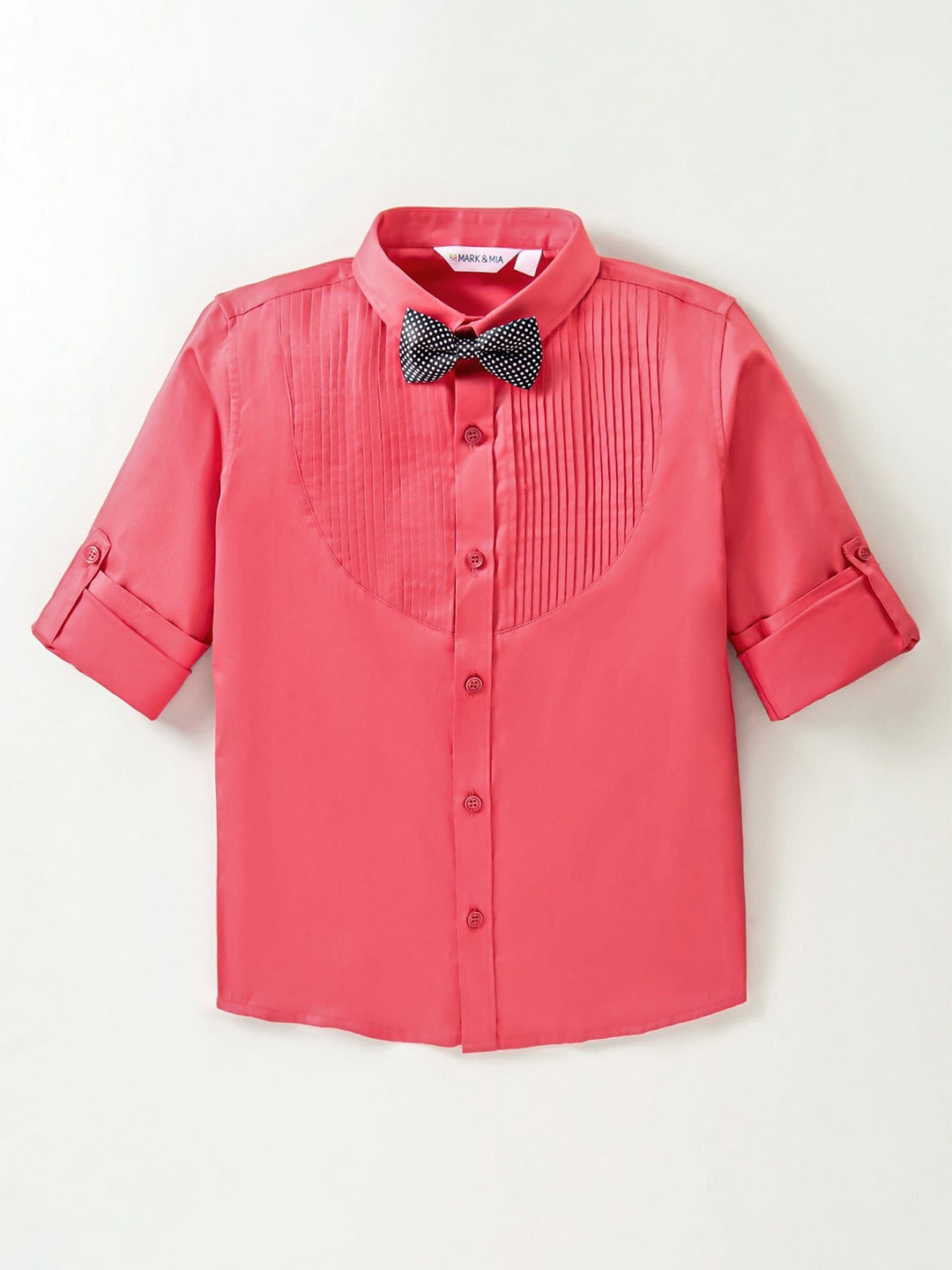 

Mark & Mia Boys Solid Casual Shirt With Bow, Pink