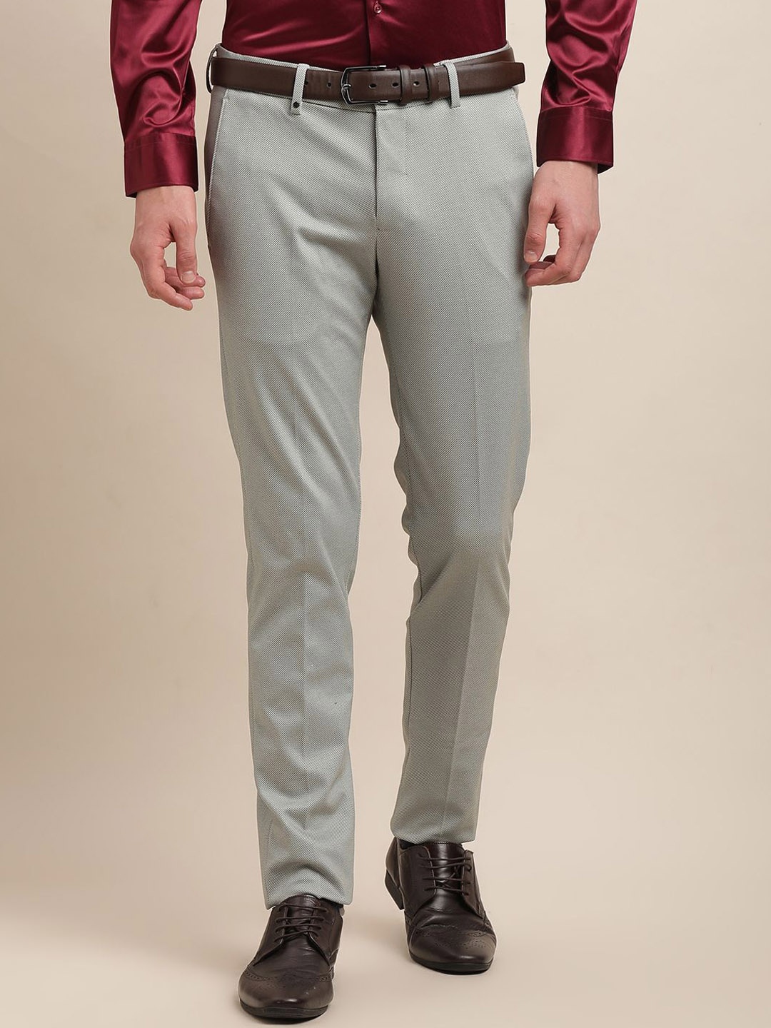 

Turtle Men Classic Slim Fit Chinos Trousers, Grey