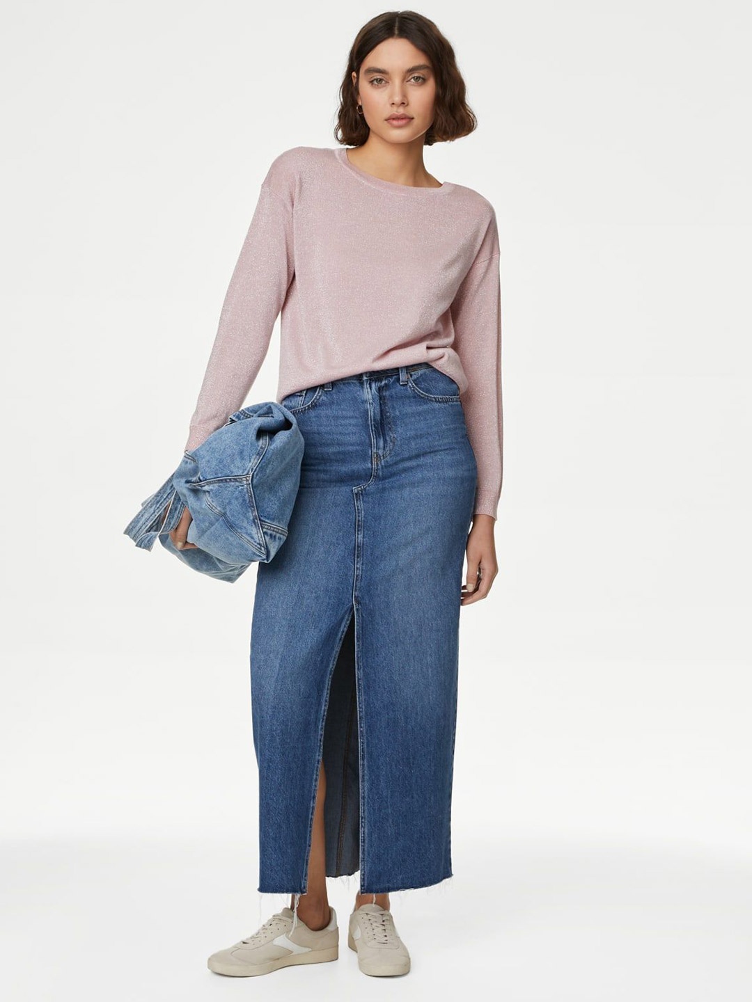 

Marks & Spencer Women Sparkly Pullover, Pink