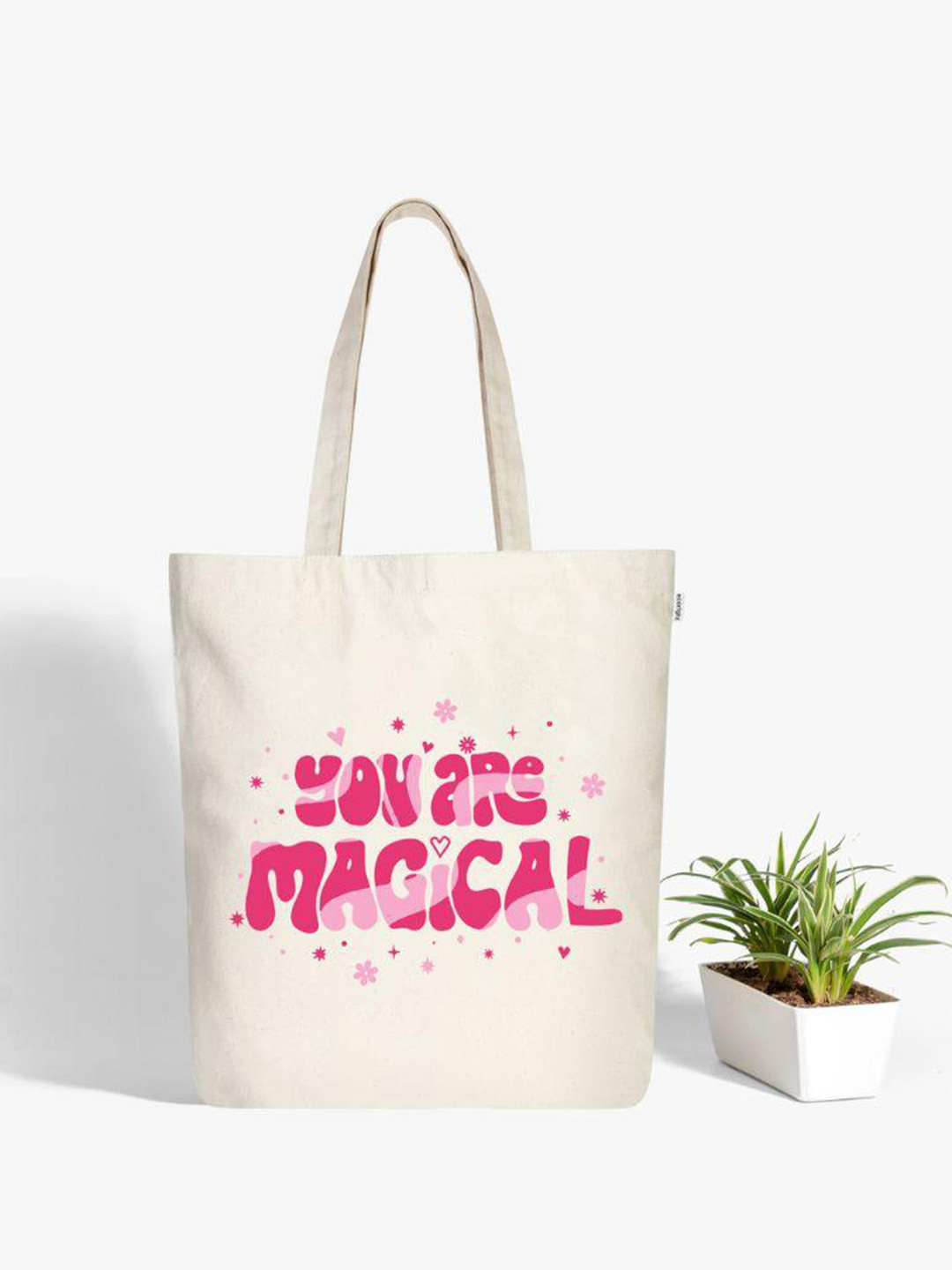 

EcoRight Zipper Tote Bag - Enchanting You, Cream