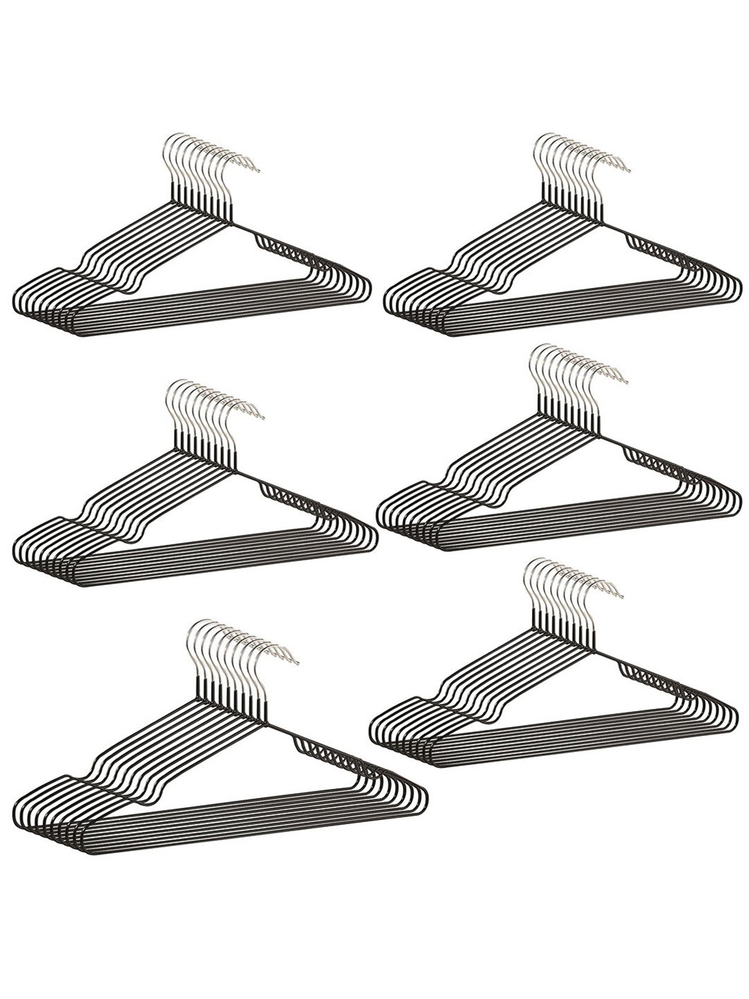 

Kuber Industries 60-Pcs Black Iron Cloth Hanger