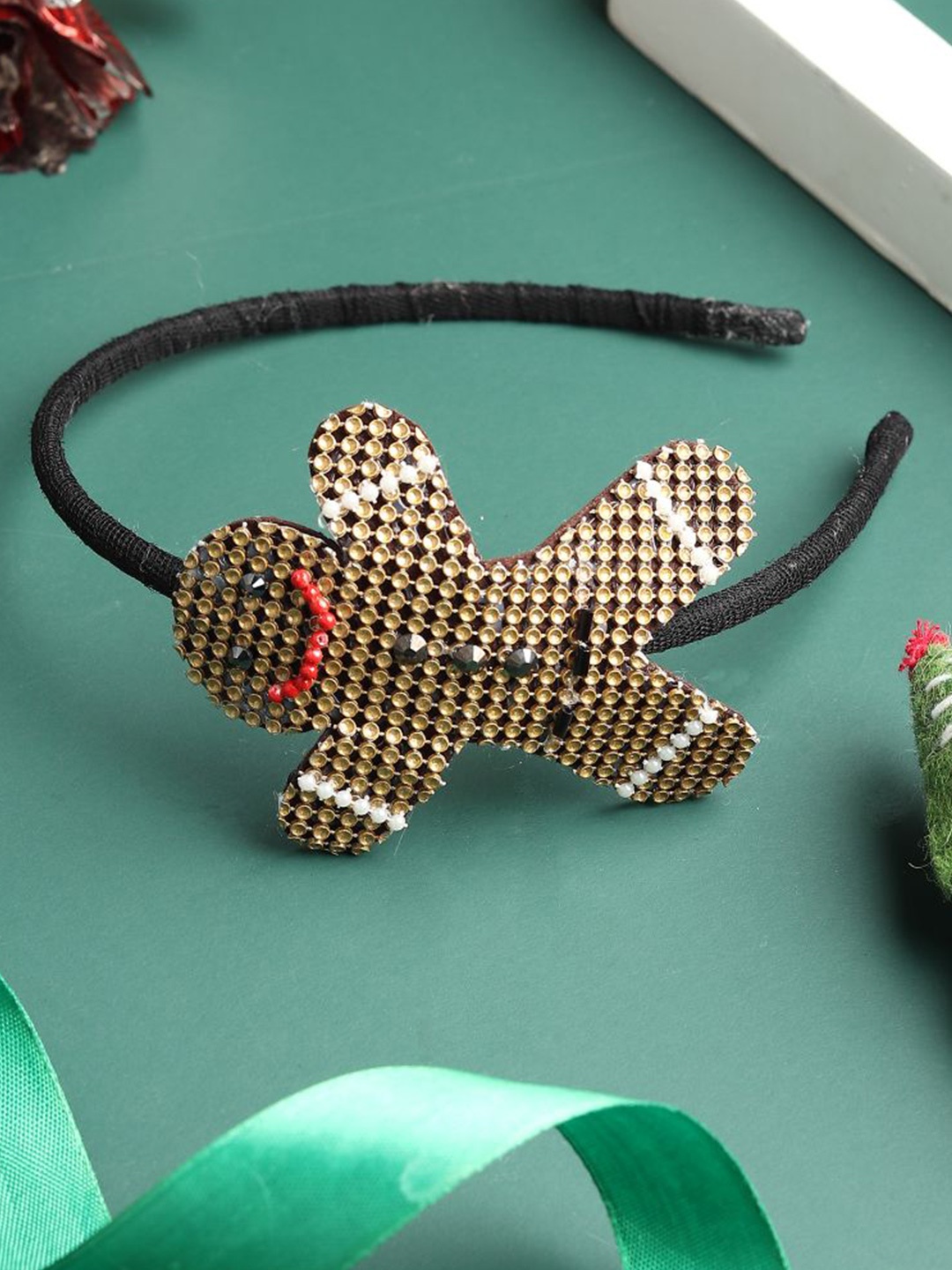 

TIPY TIPY TAP Golden Ginger Bread Man Hairband, Gold