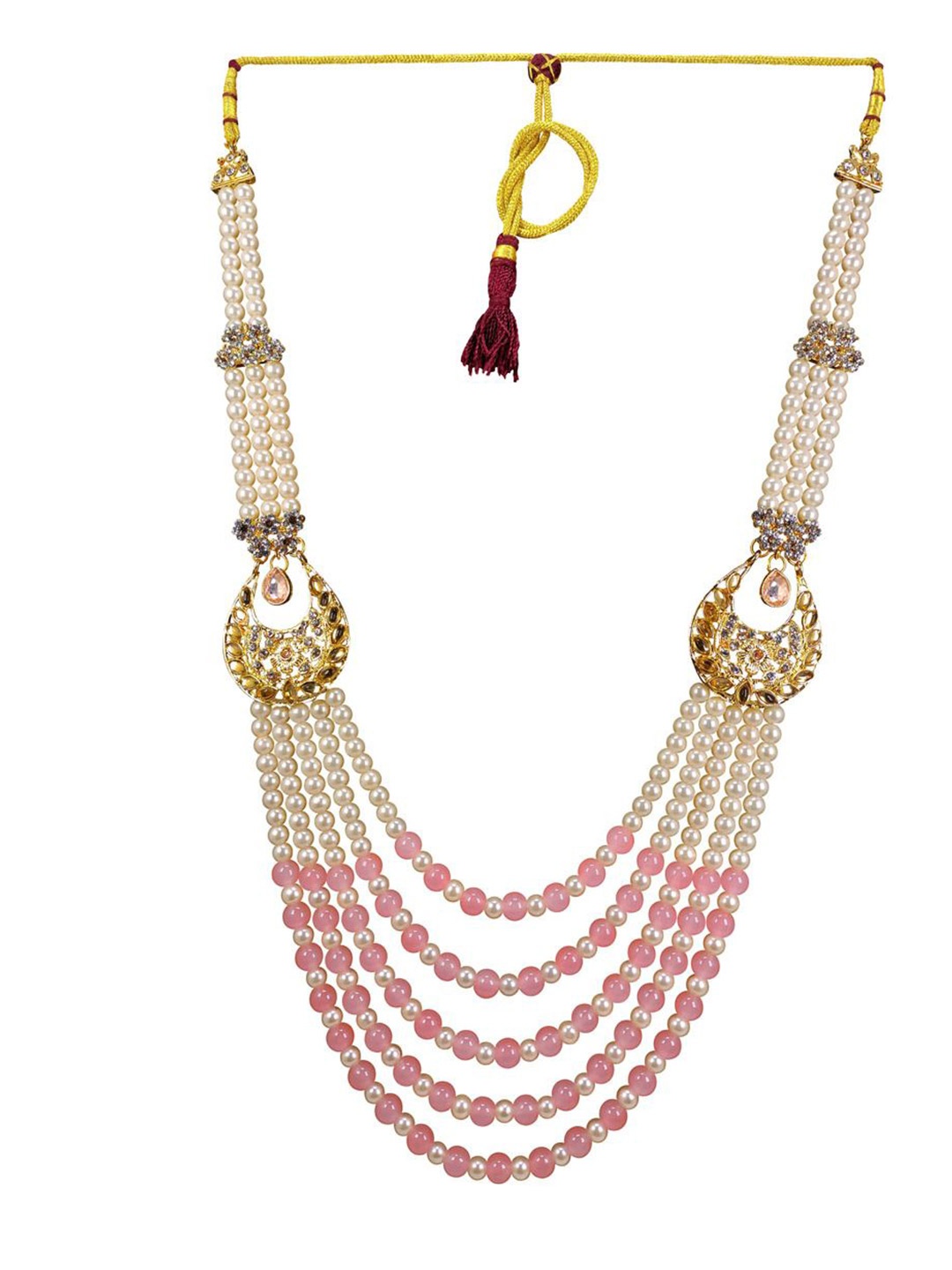 

Radhe Creation Men Gold-Plated Pearl Necklace, White