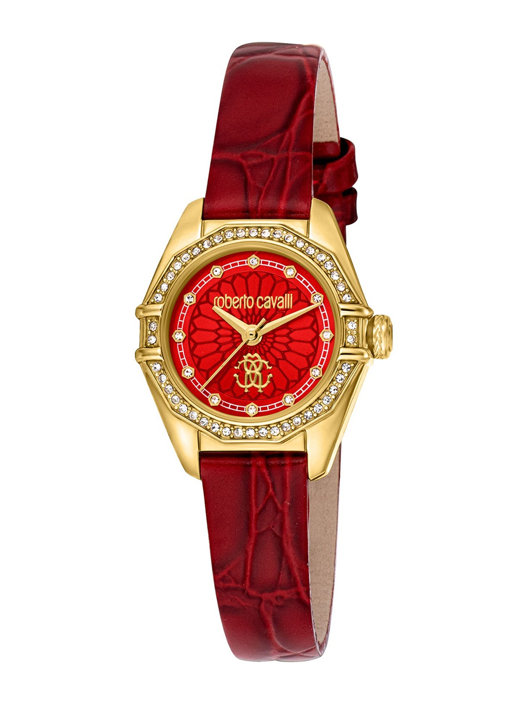

Roberto Cavalli Women Printed Dial & Leather Straps Analogue Watch RC5L054L0025, Red