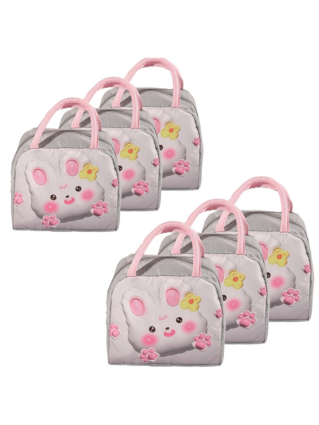 

Kuber Industries Set of 6 Other Prints Lunch bags Travel Accessory, White