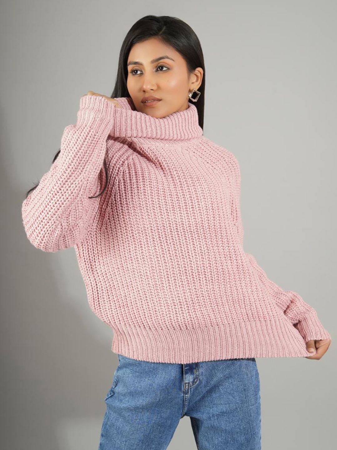 

Stylecast X Kotty Women Turtle Neck Pullover, Pink