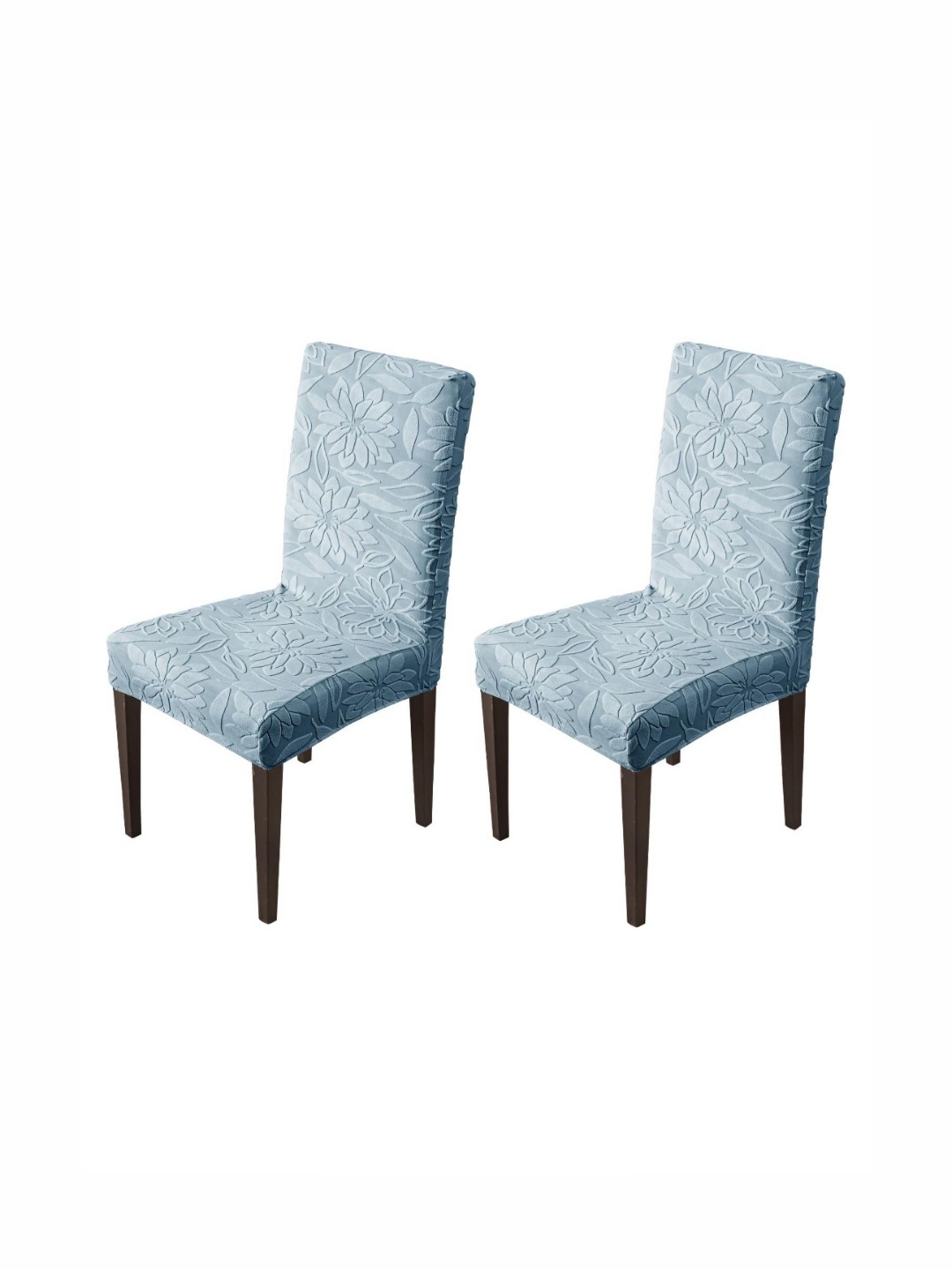 

HOUSE OF QUIRK Blue 2 Pieces Floral Removable Chair Covers