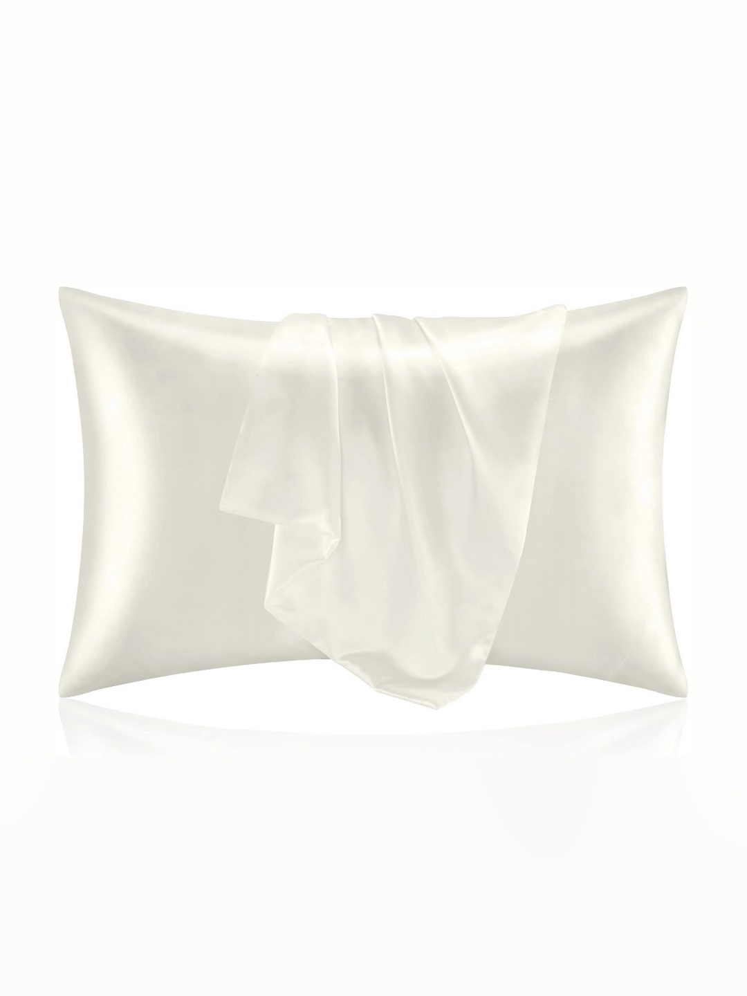 

DEHMAN Cream-Coloured 2 Pieces Pure Silk Square Pillow Covers