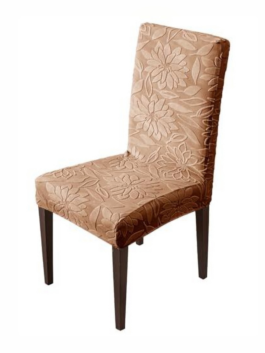 

HOUSE OF QUIRK Camel-Brown Floral Waterproof Removable Chair Cover