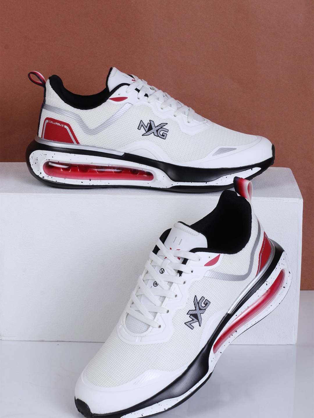 

Columbus Men Mesh Running Non-Marking Shoes, White