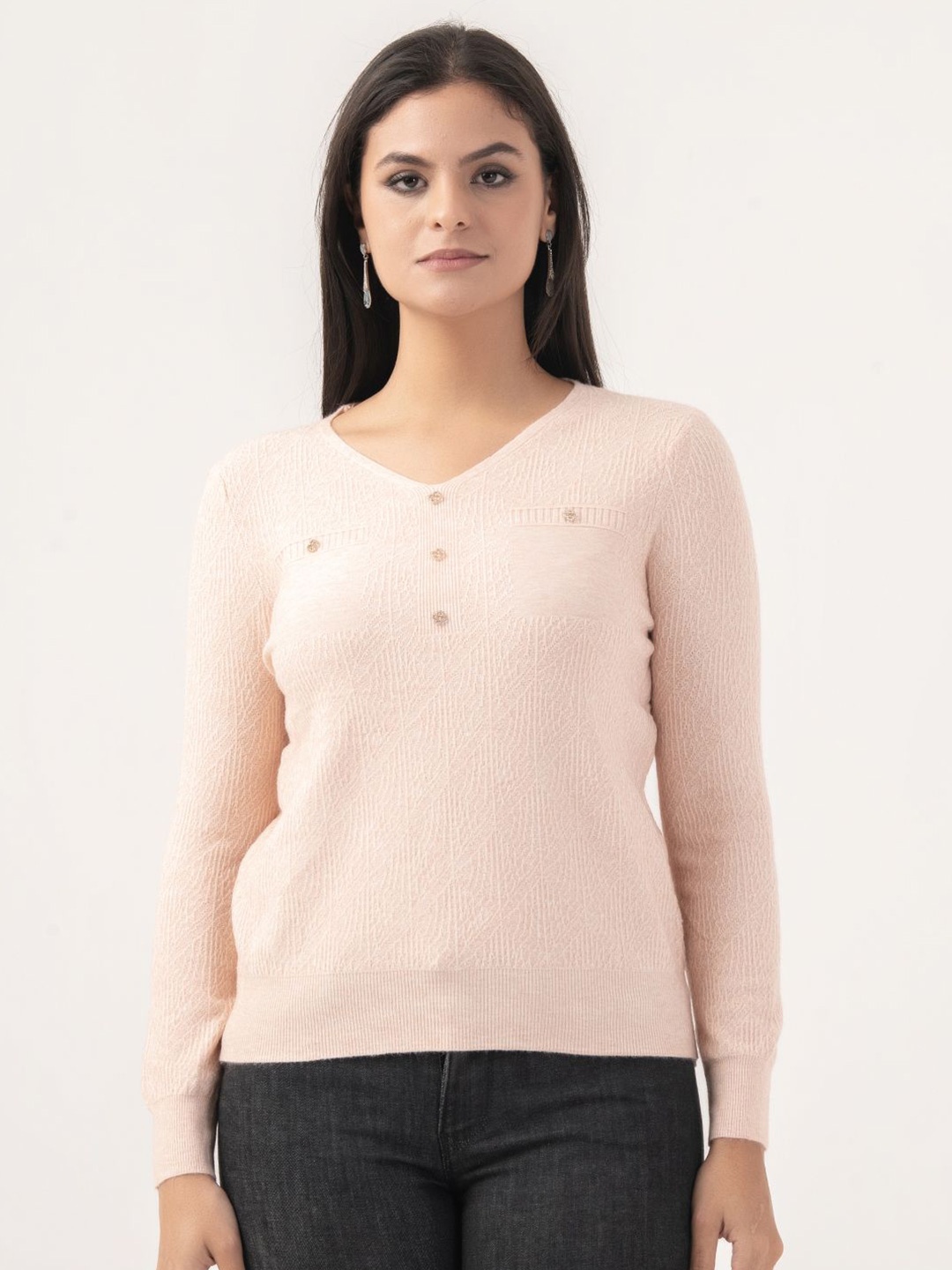 

Albion By CnM Women Cable Knit Pullover Sweaters, Peach
