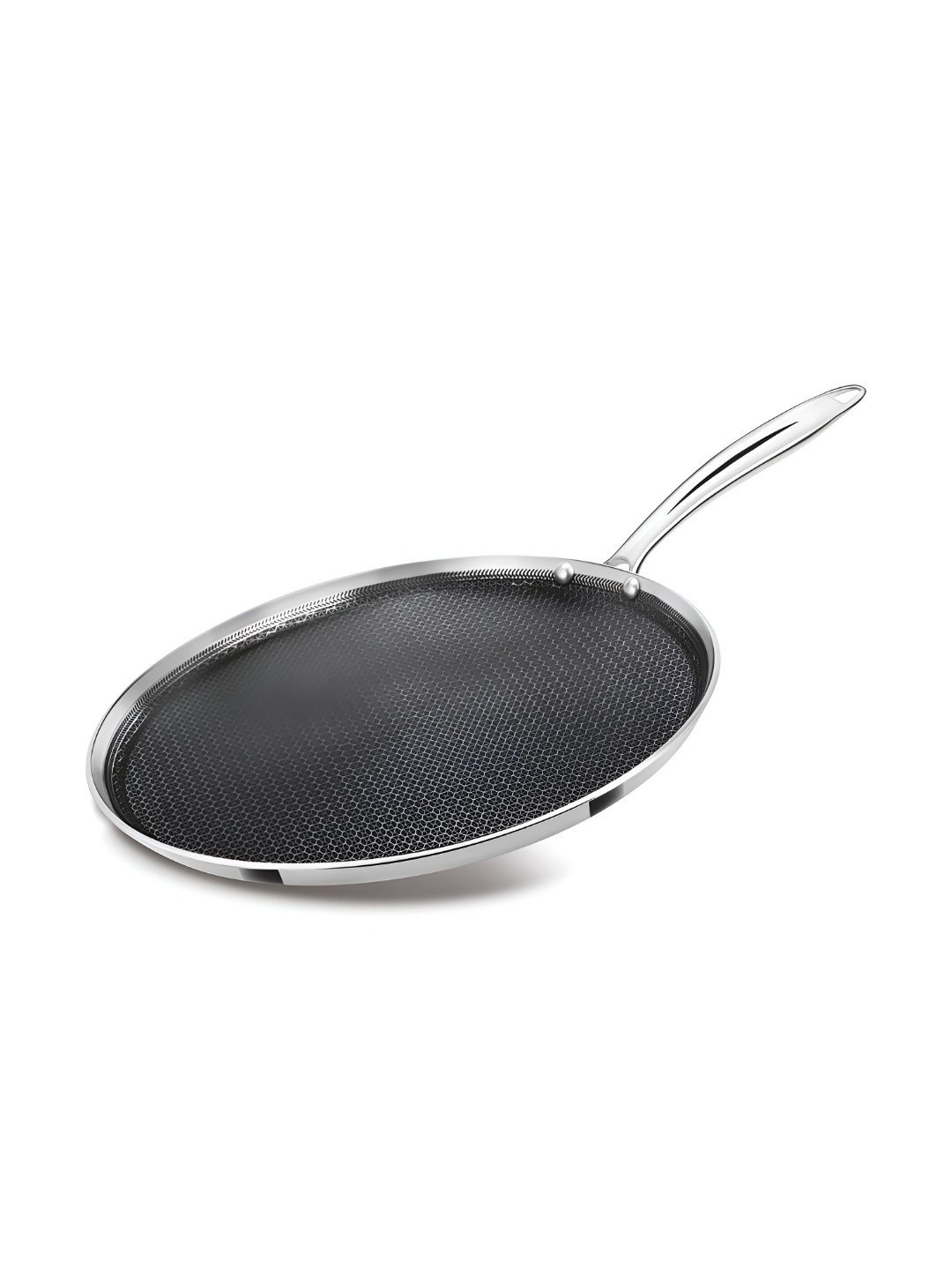 

Milton Pro Cook Triply Hexa Tech Induction Stainless Steel Tawa 28 cm Honeycomb Non-Stick, Silver