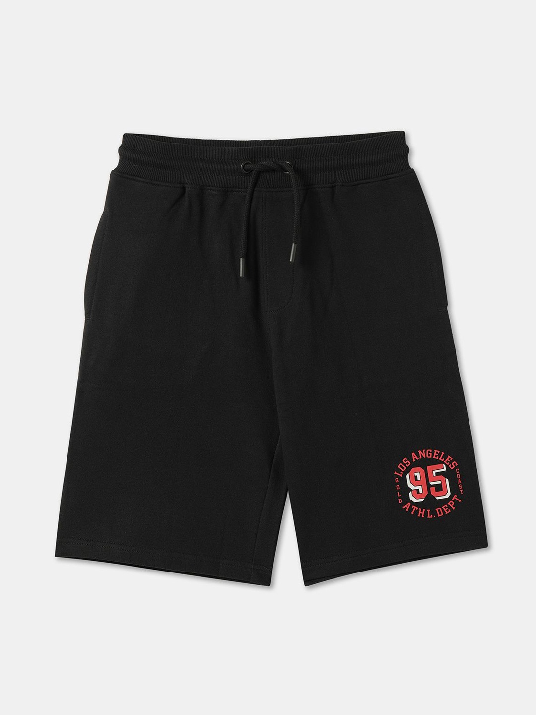 

R&B Boys Printed Knee Length Shorts, Black