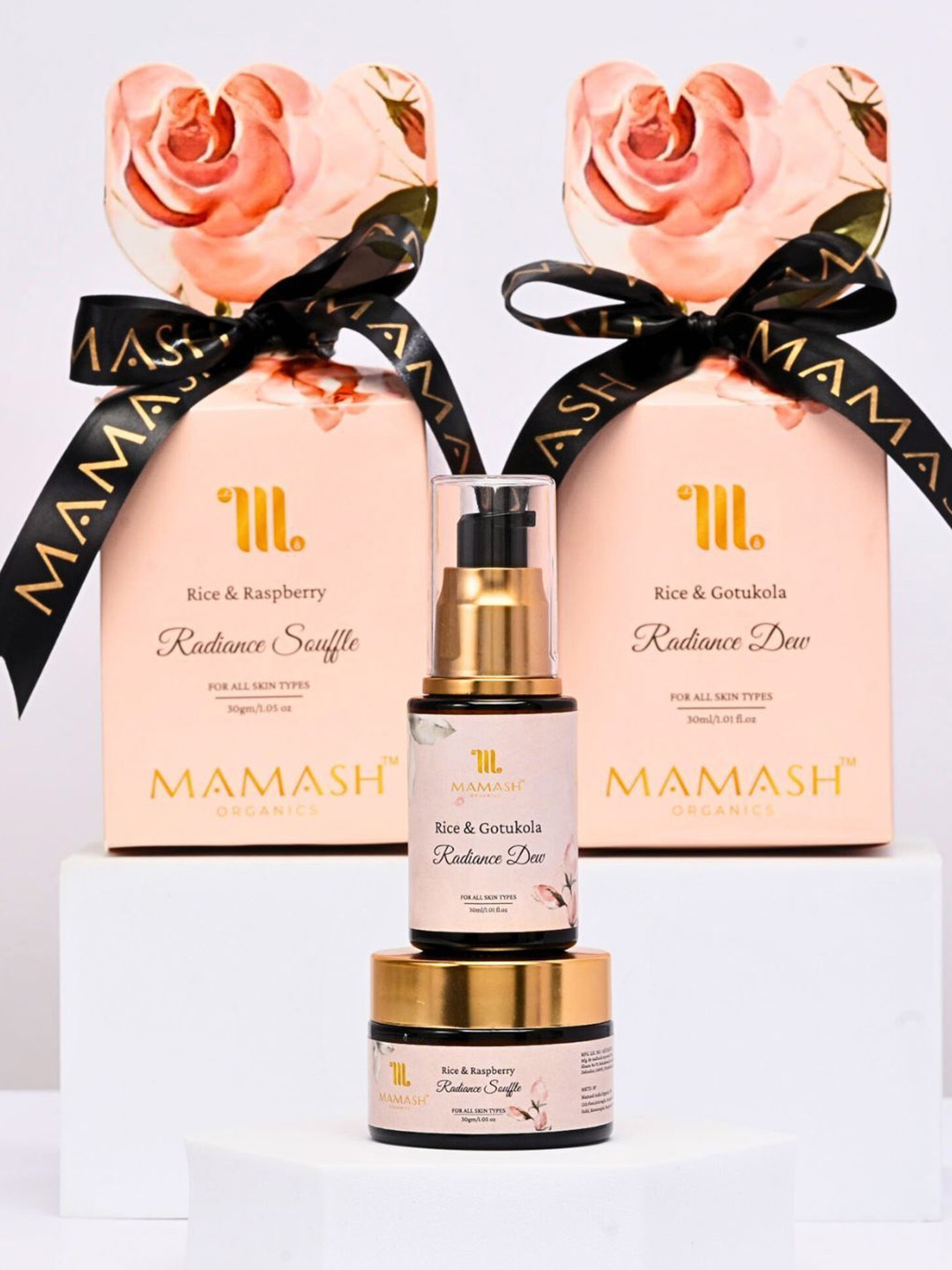 

Mamash Organics Set Of 2 Rice & Raspberry Radiance Dew With Radiance Souffle - 30 ml Each, Off white