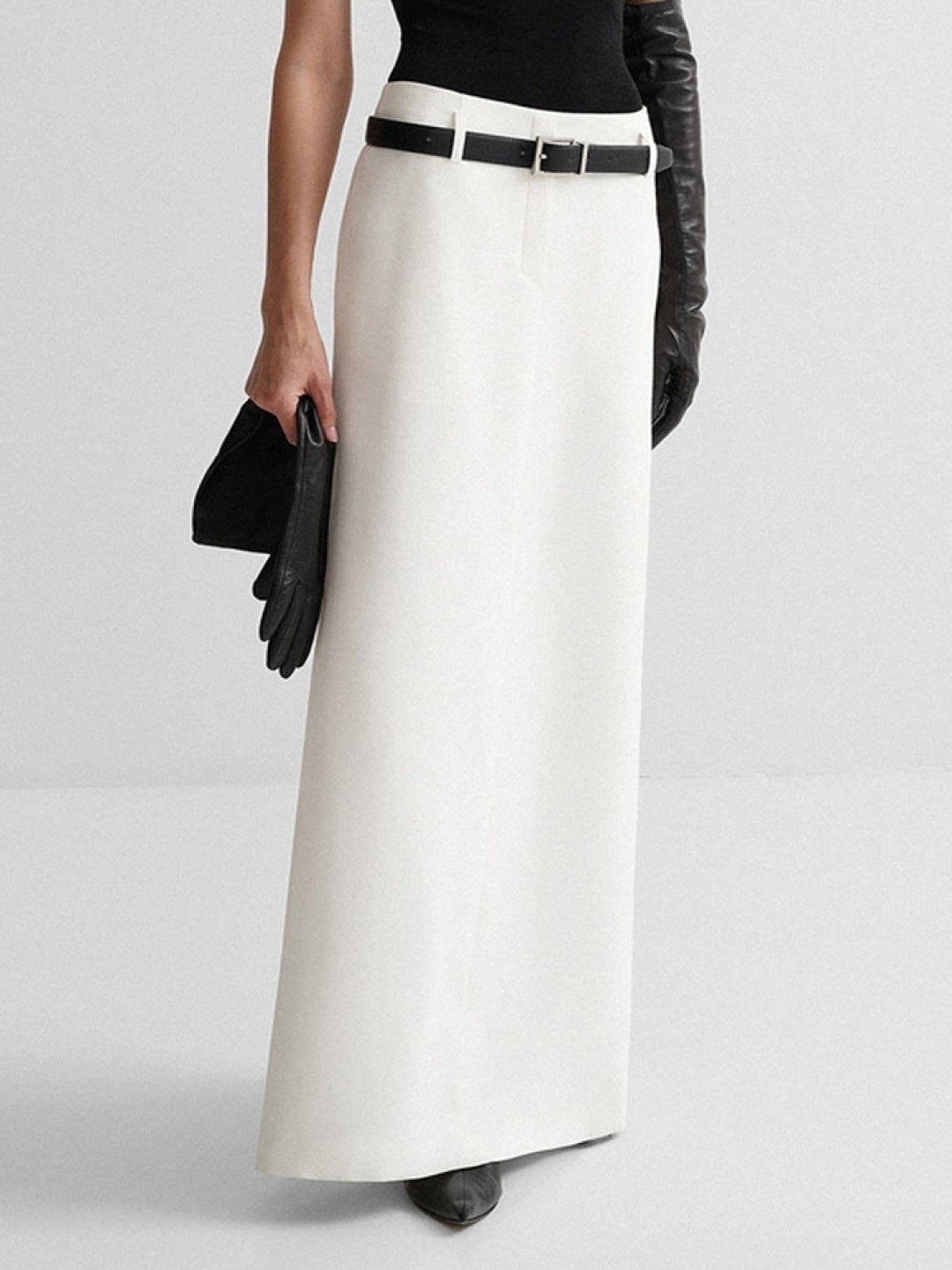

LULU & SKY Women Straight Maxi Skirt, White
