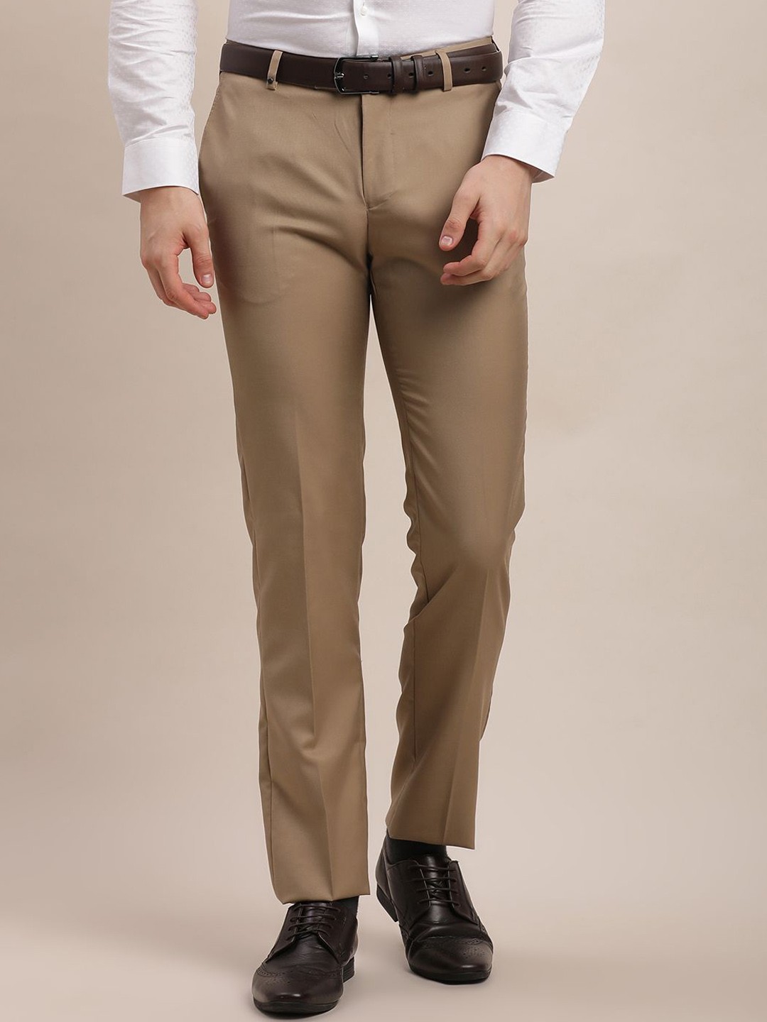 

Turtle Men Classic Slim Fit Chinos Trousers, Brown