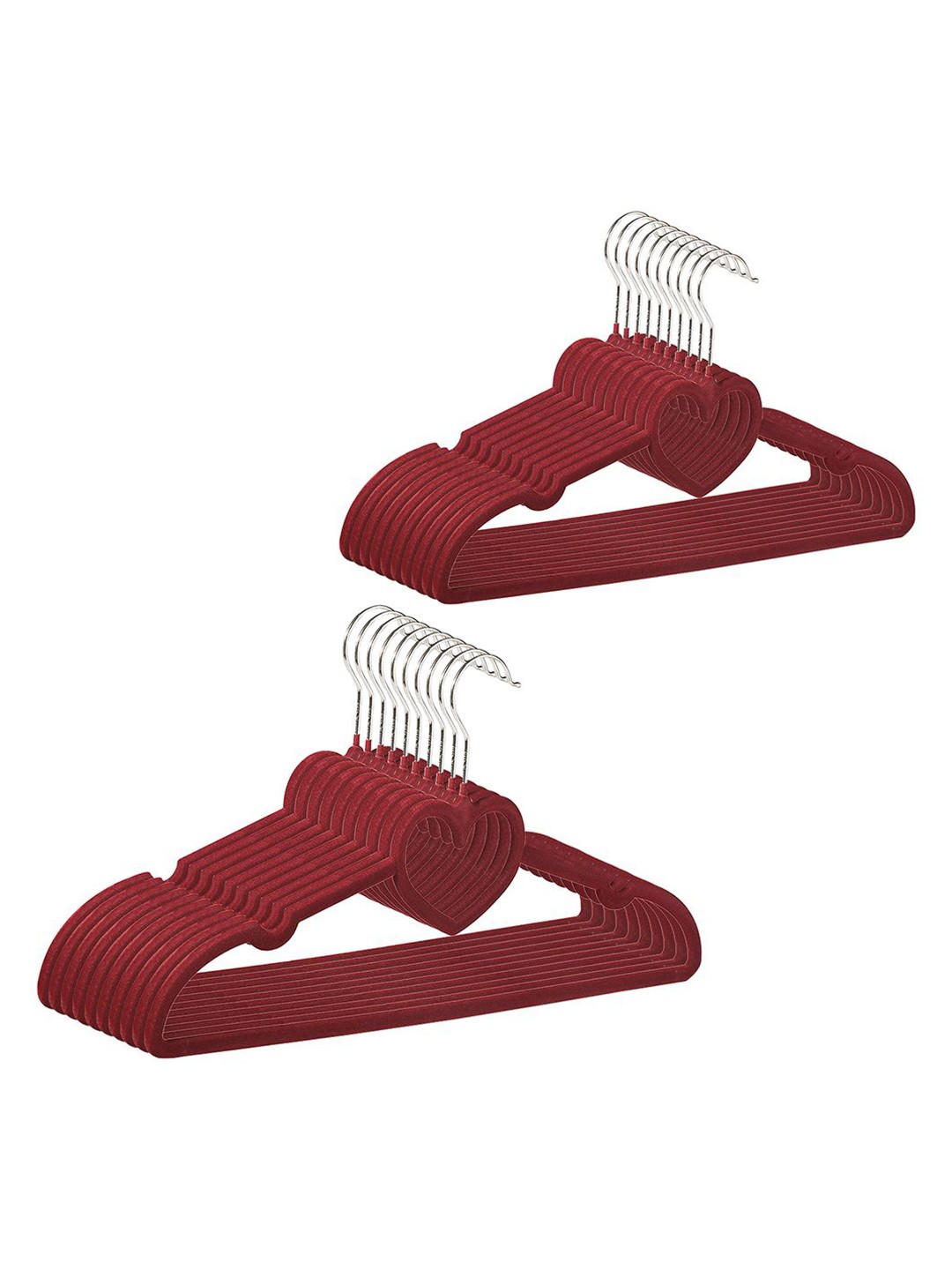 

Kuber Industries 20-Pcs Maroon Steel Cloth Hangers, Red