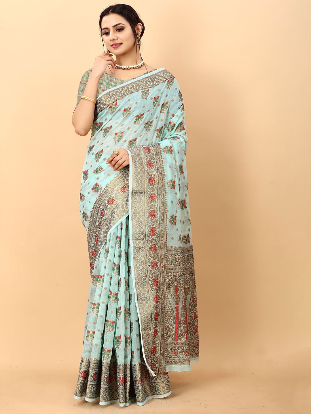 

Anaita Woven Design Zari Saree, Blue