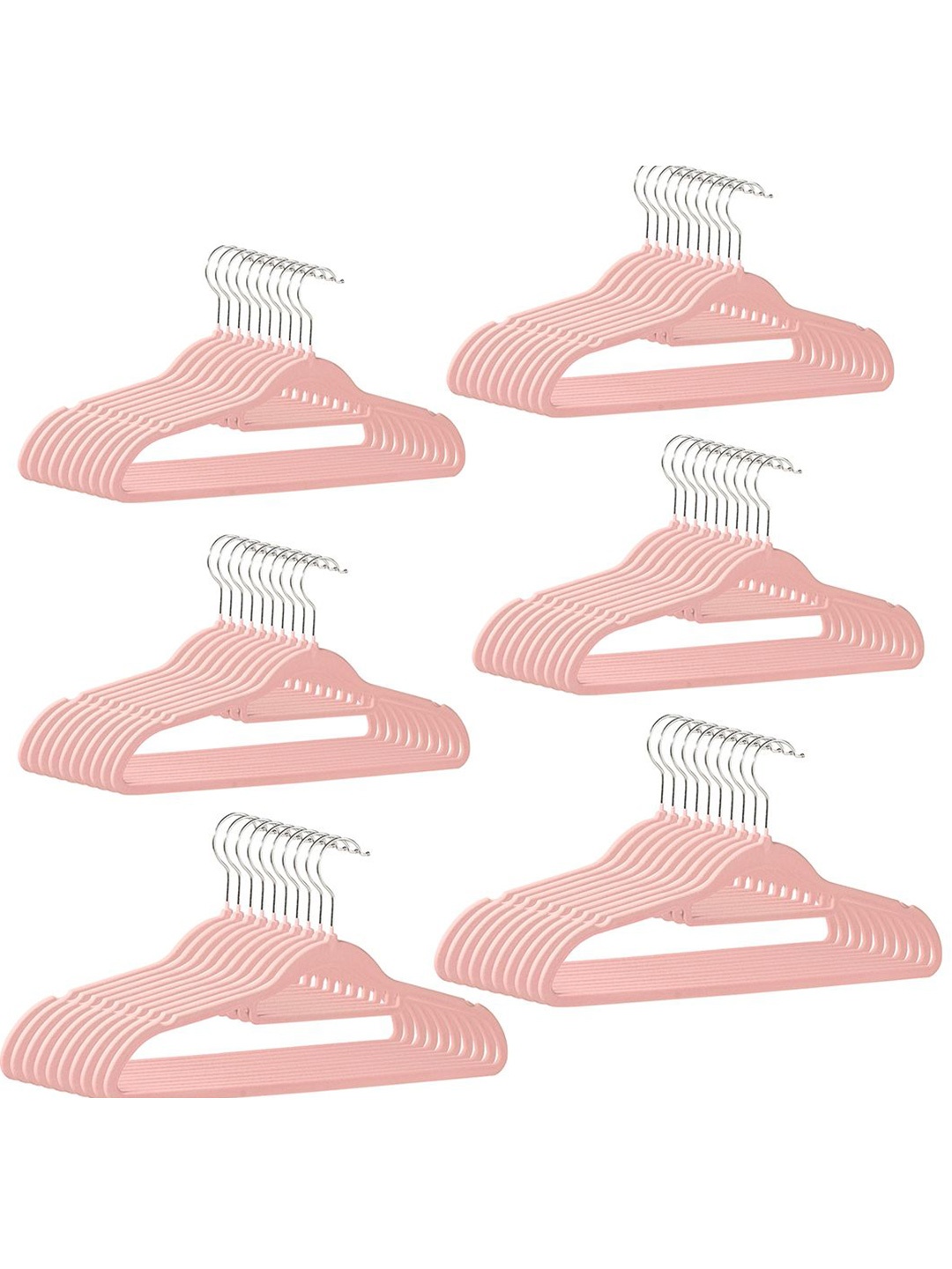 

Kuber Industries 60-Pcs Pink Cloth Hanger