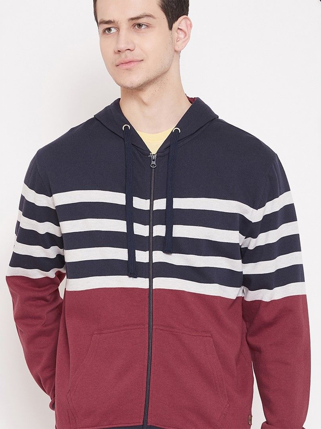 

Austin wood Men Striped Hooded Pullover Sweatshirt, Navy blue