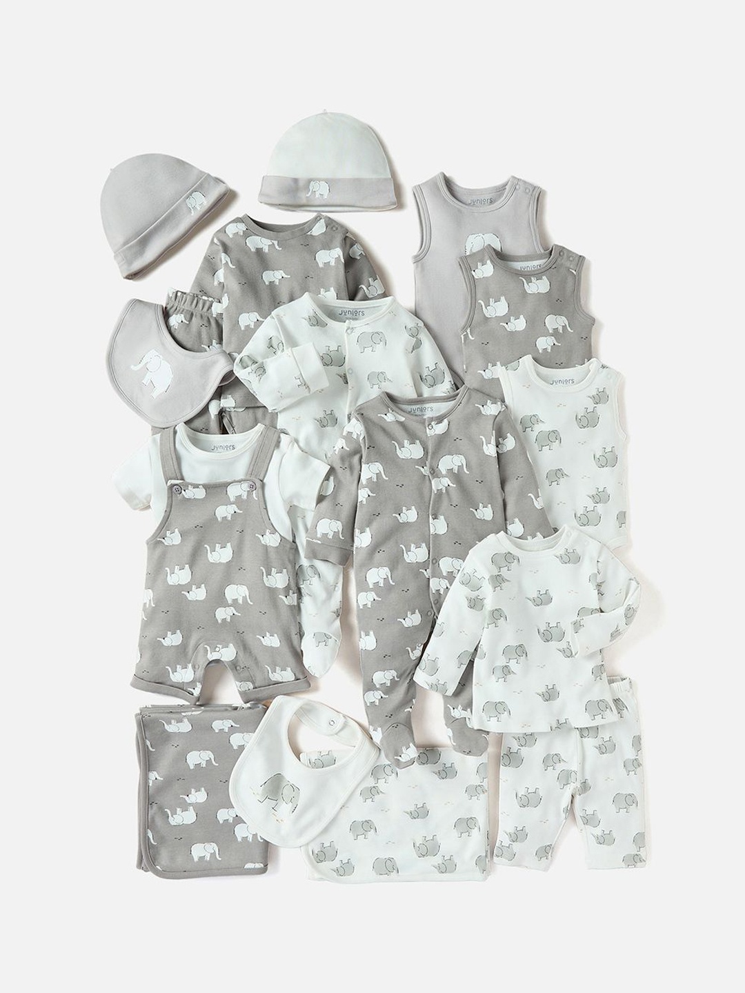 

Juniors by Babyshop Boys Pack of 2 Printed Sleepsuit, Grey