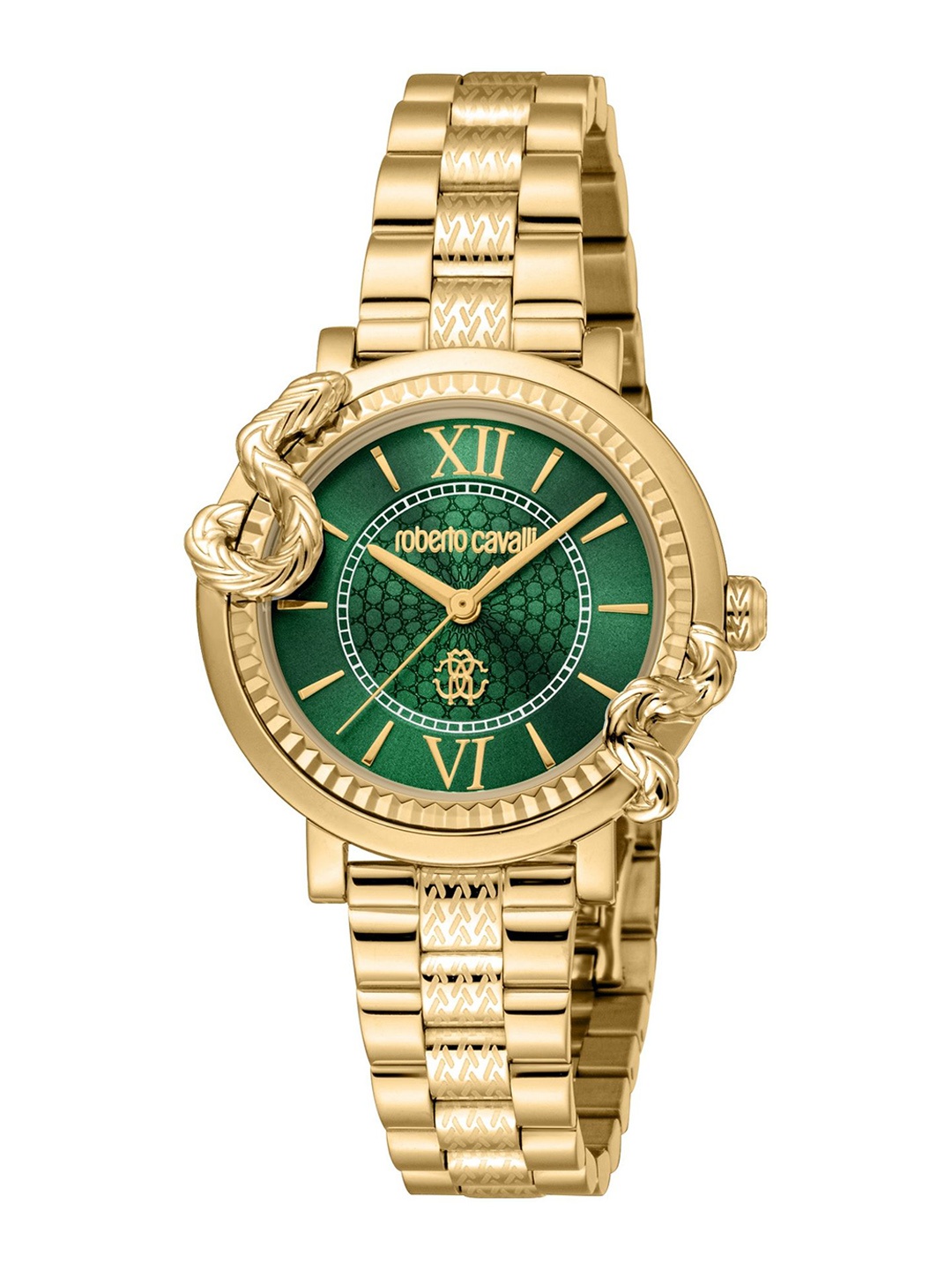 

Roberto Cavalli Women Embellished Dial & Stainless Steel Straps Analogue Watch RC5L055M0035, Gold
