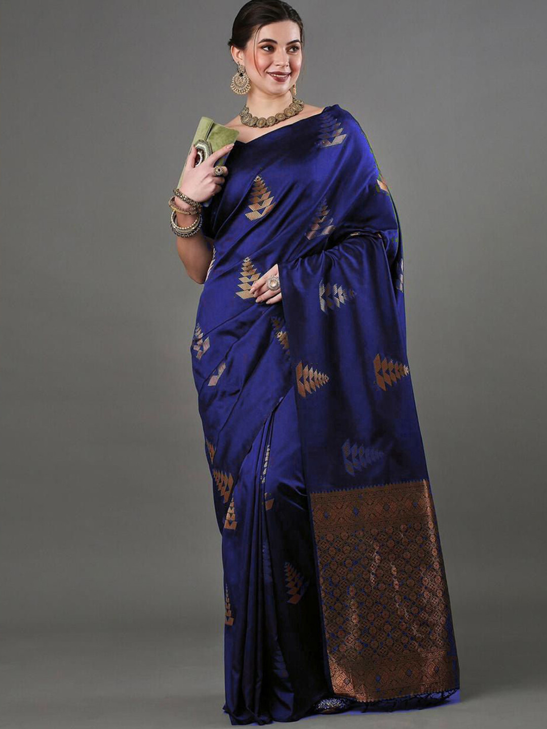 

Visit Wear Woven Design Zari Pure Silk Banarasi Saree, Blue