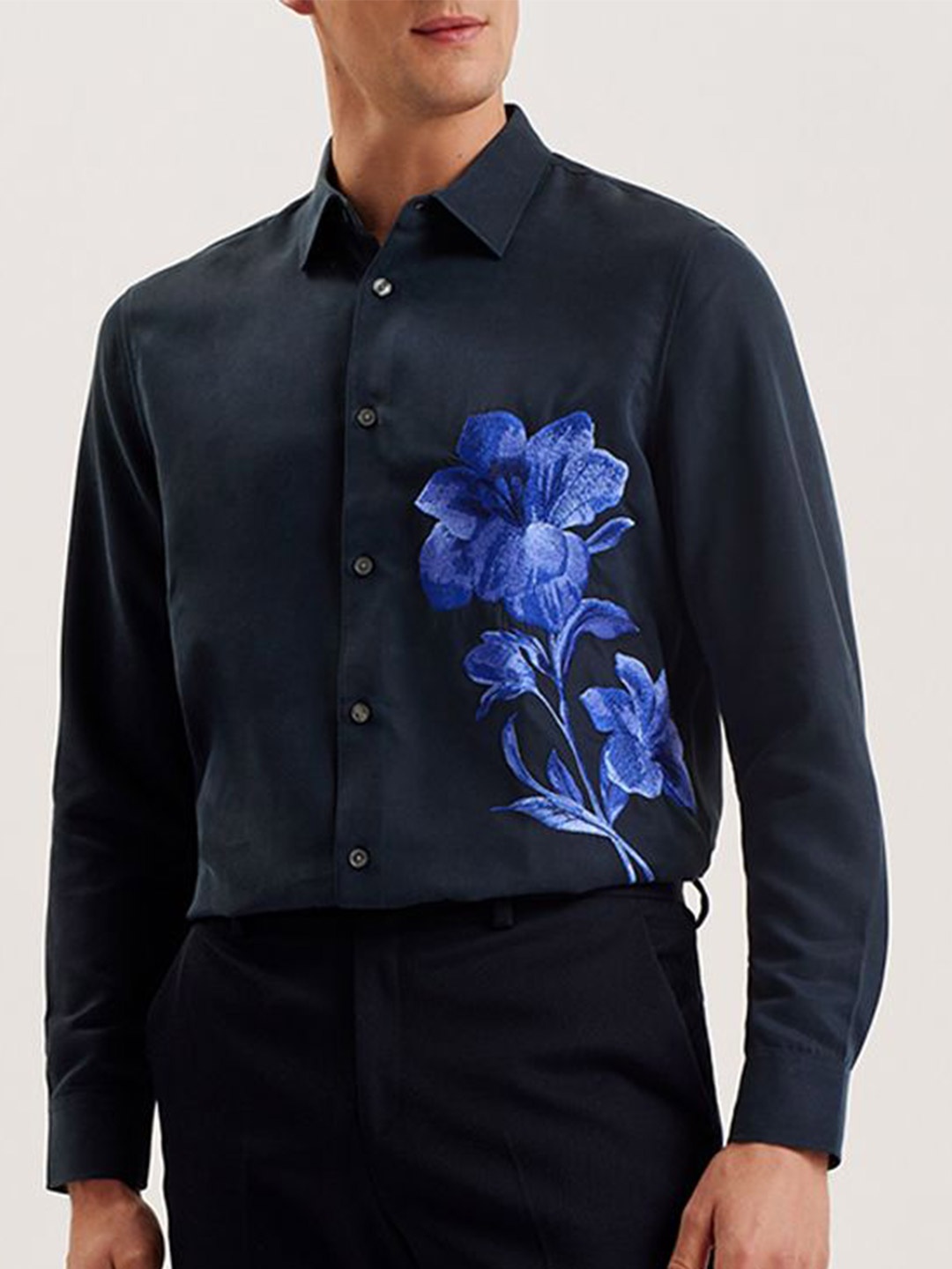 

Ted Baker Men Floral Embroidered Casual Shirt, Navy blue